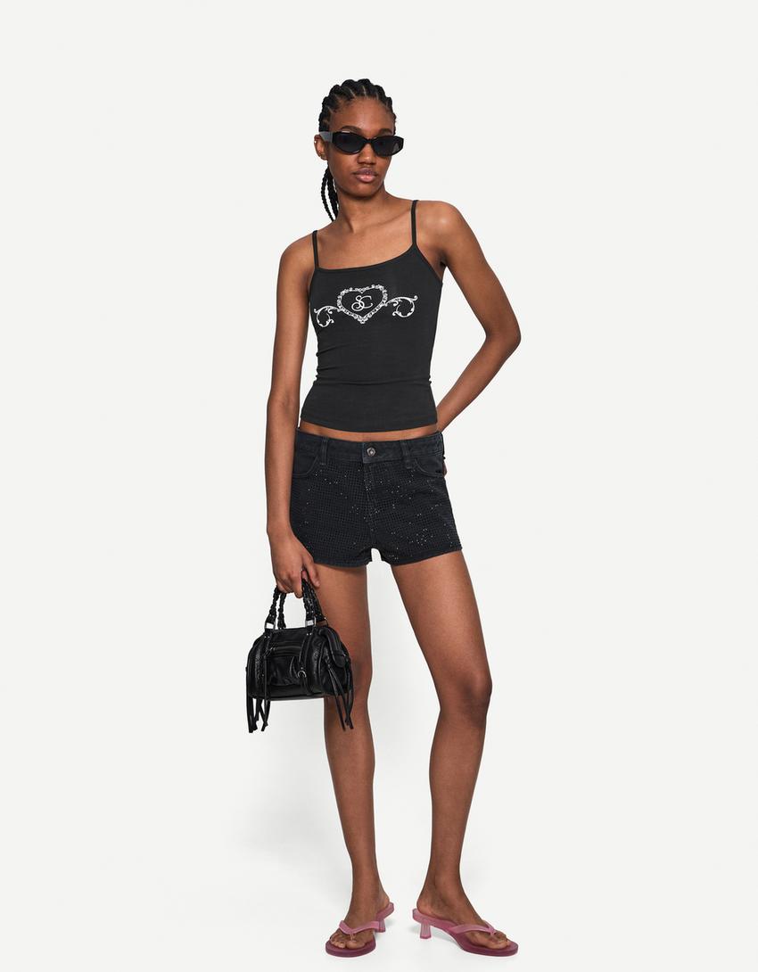 „Sabrina Carpenter“ palaidinukė su petnešėlėmis-Juoda