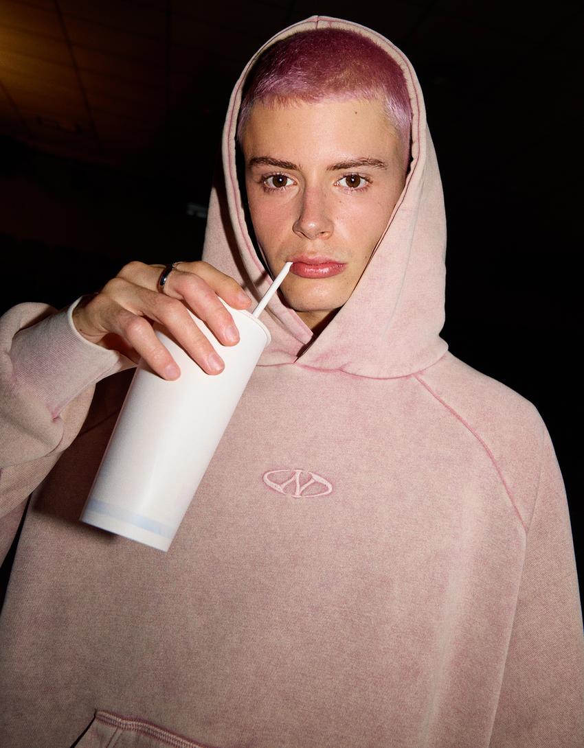 Boxy fit hoodie-Pink