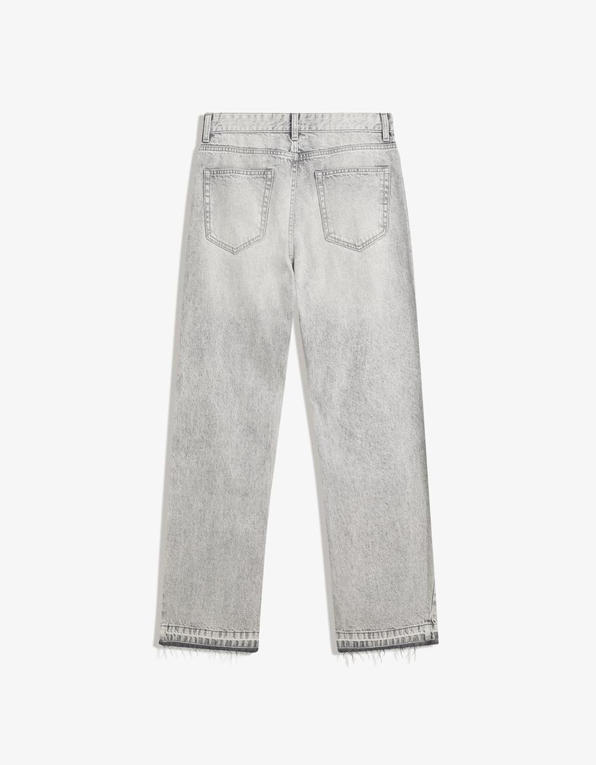 Jeans flare straight-Gris