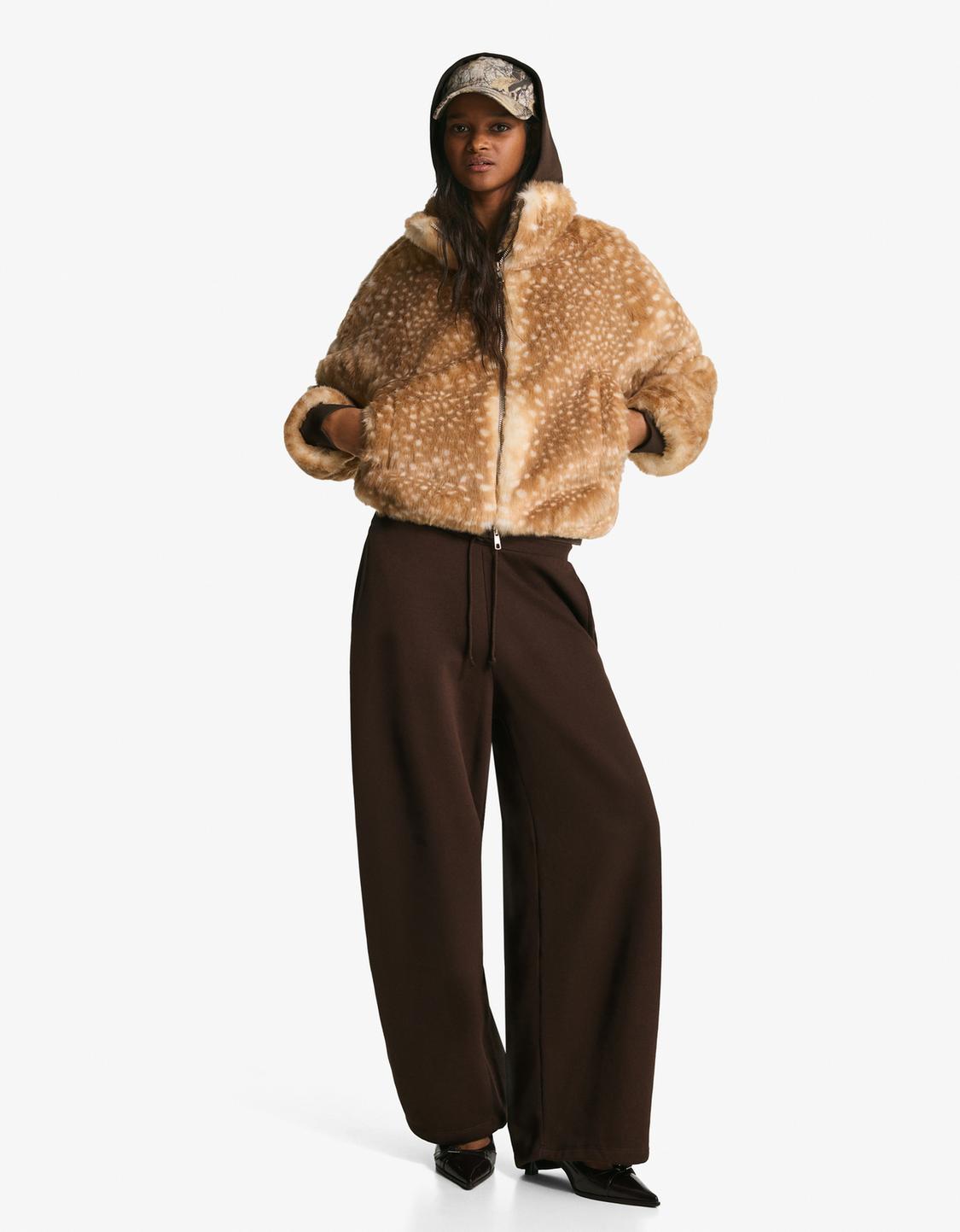 Veste fausse fourrure imprimé animal