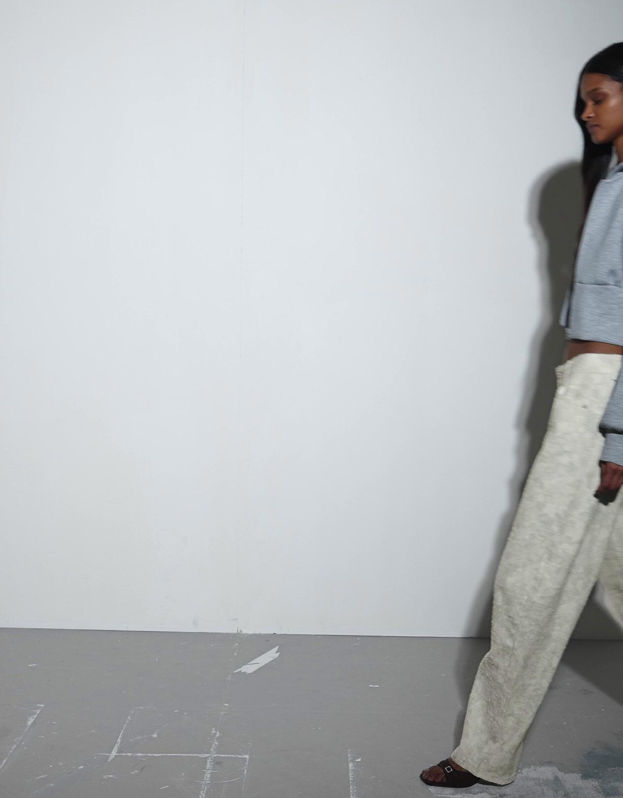 Düşük bel dokulu ve desenli baggy fit jean - Görsel 52