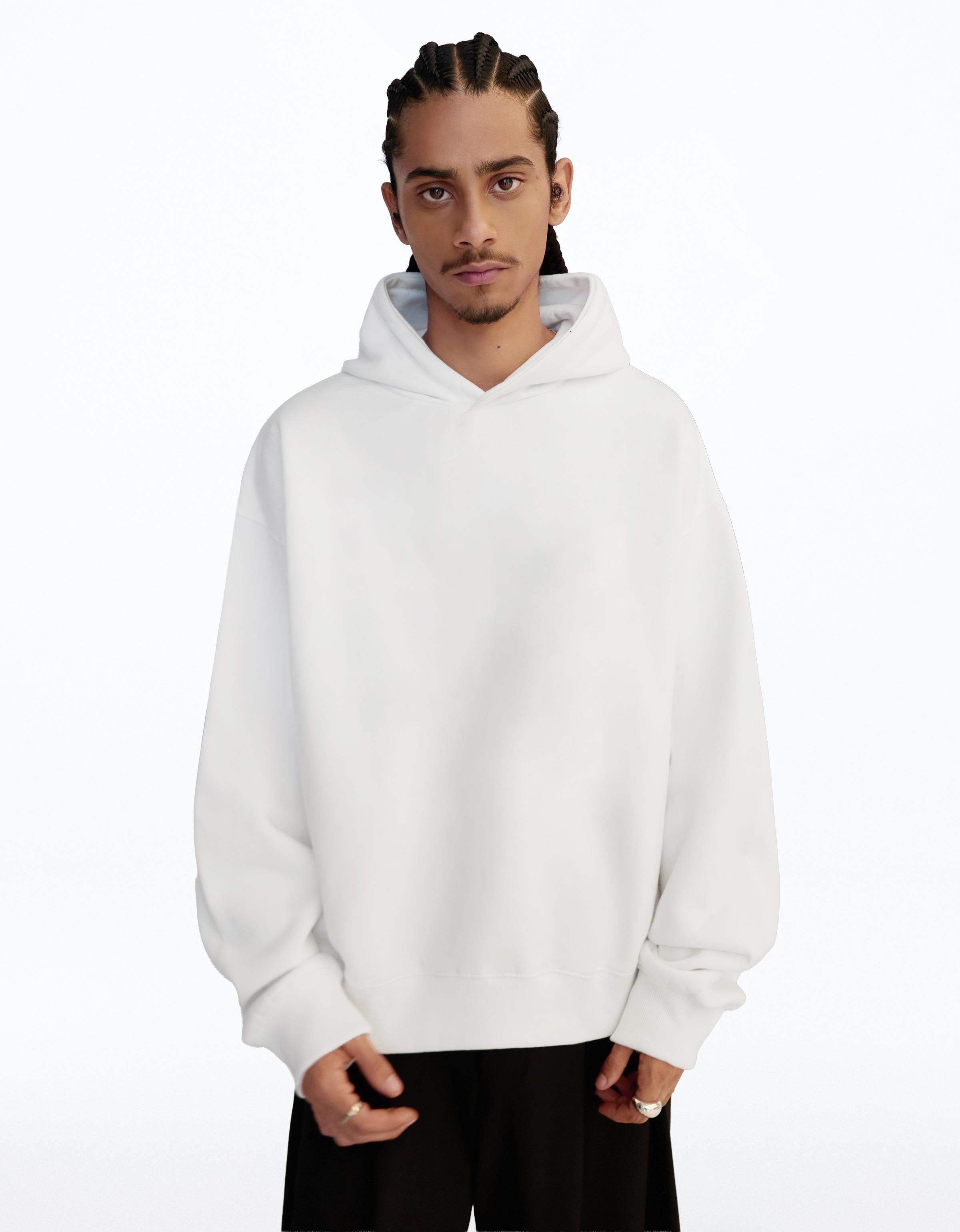 Bershka Basic Boxy-Kapuzenpullover Herren Xs Weiss