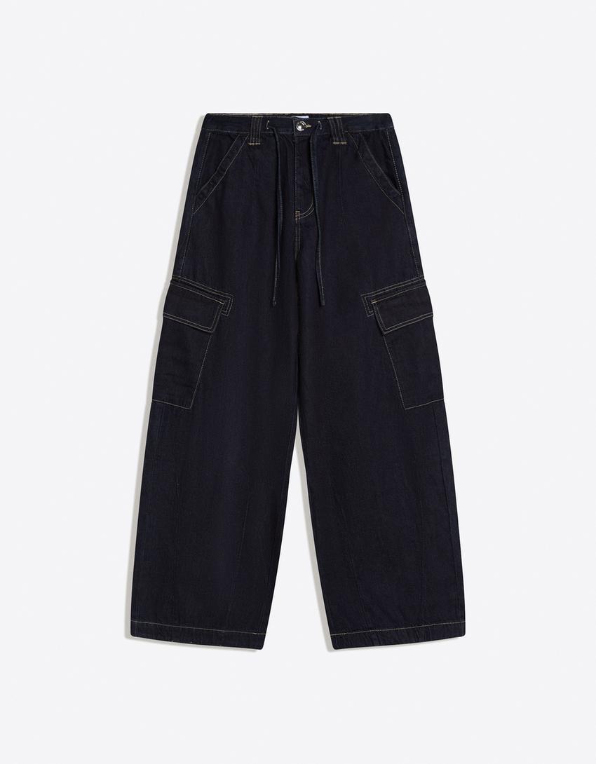 Jeans cargo parachute-Marino