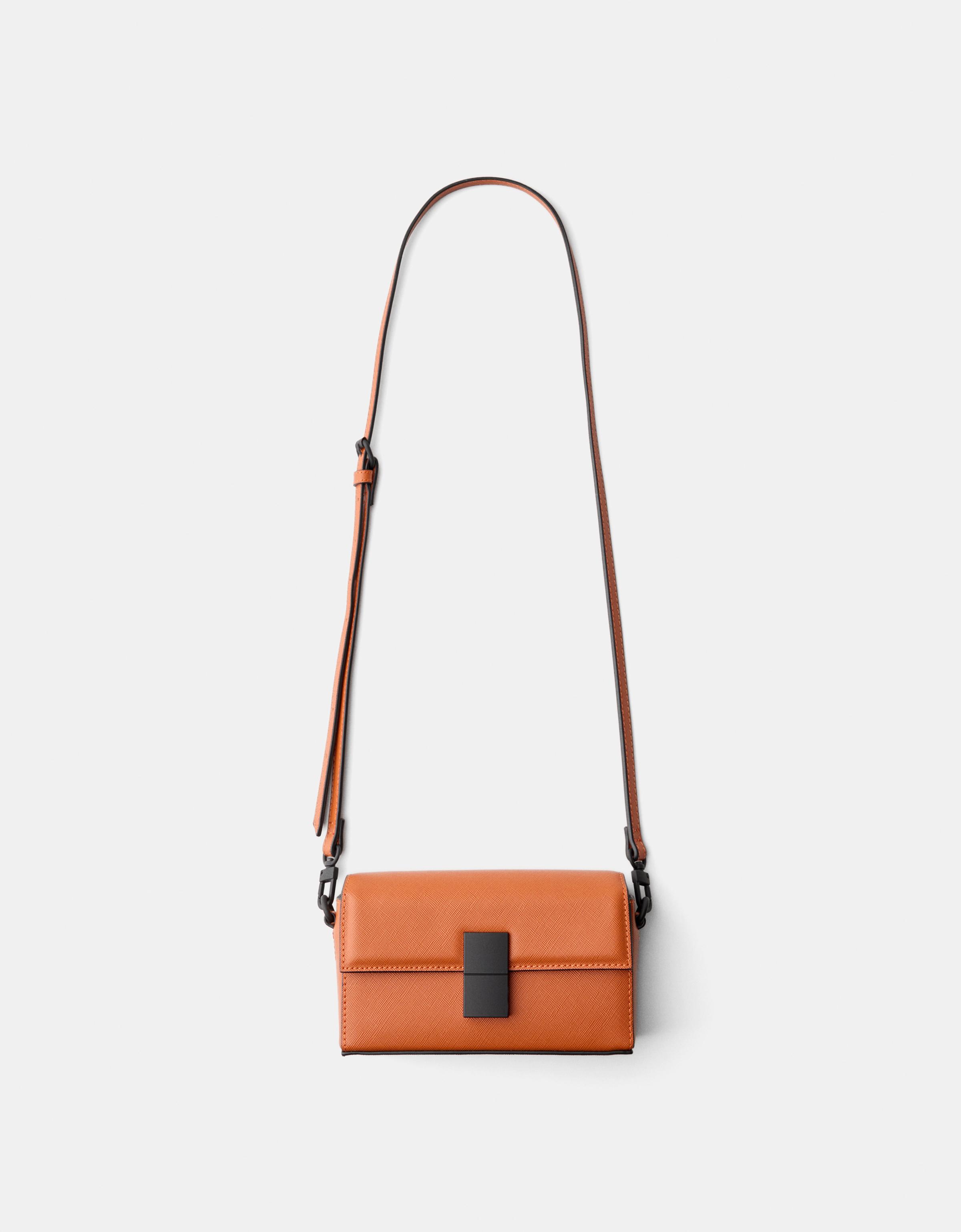 Bershka Starre Mini-Crossbody-Tasche Herren Orange