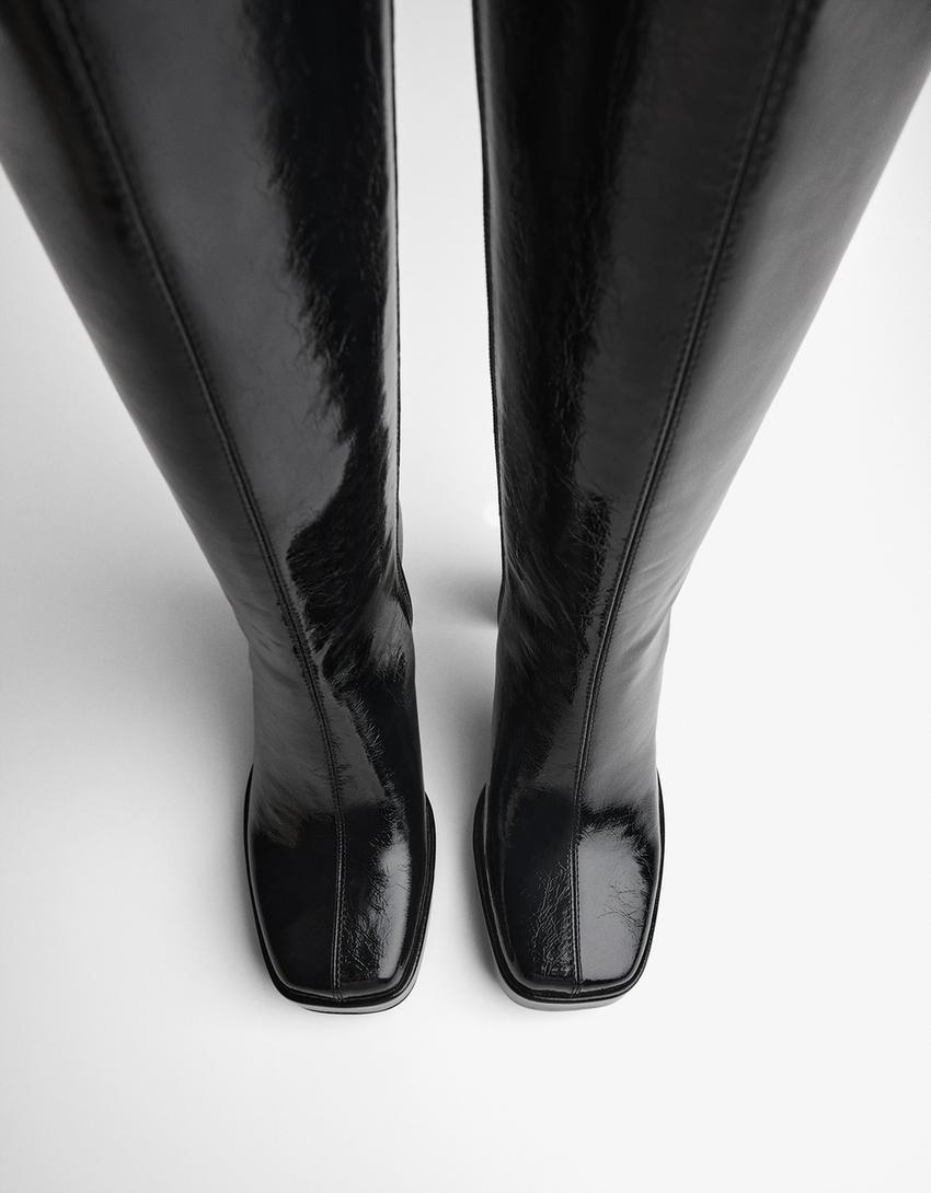 Bota tacón plataforma-Negro