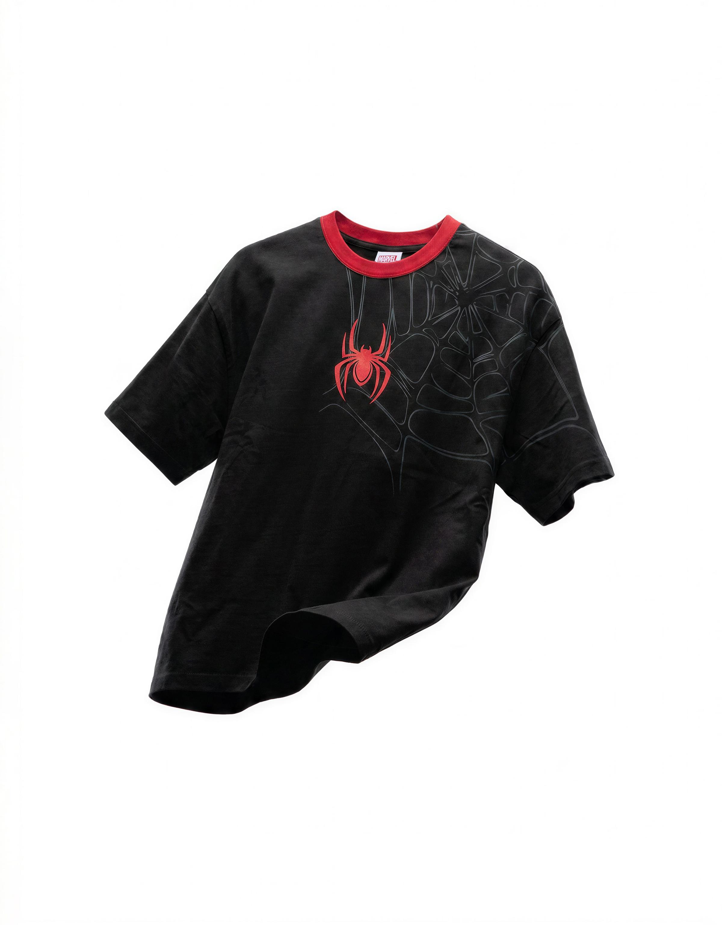 SPIDER-MAN contrast print T-shirt — Black