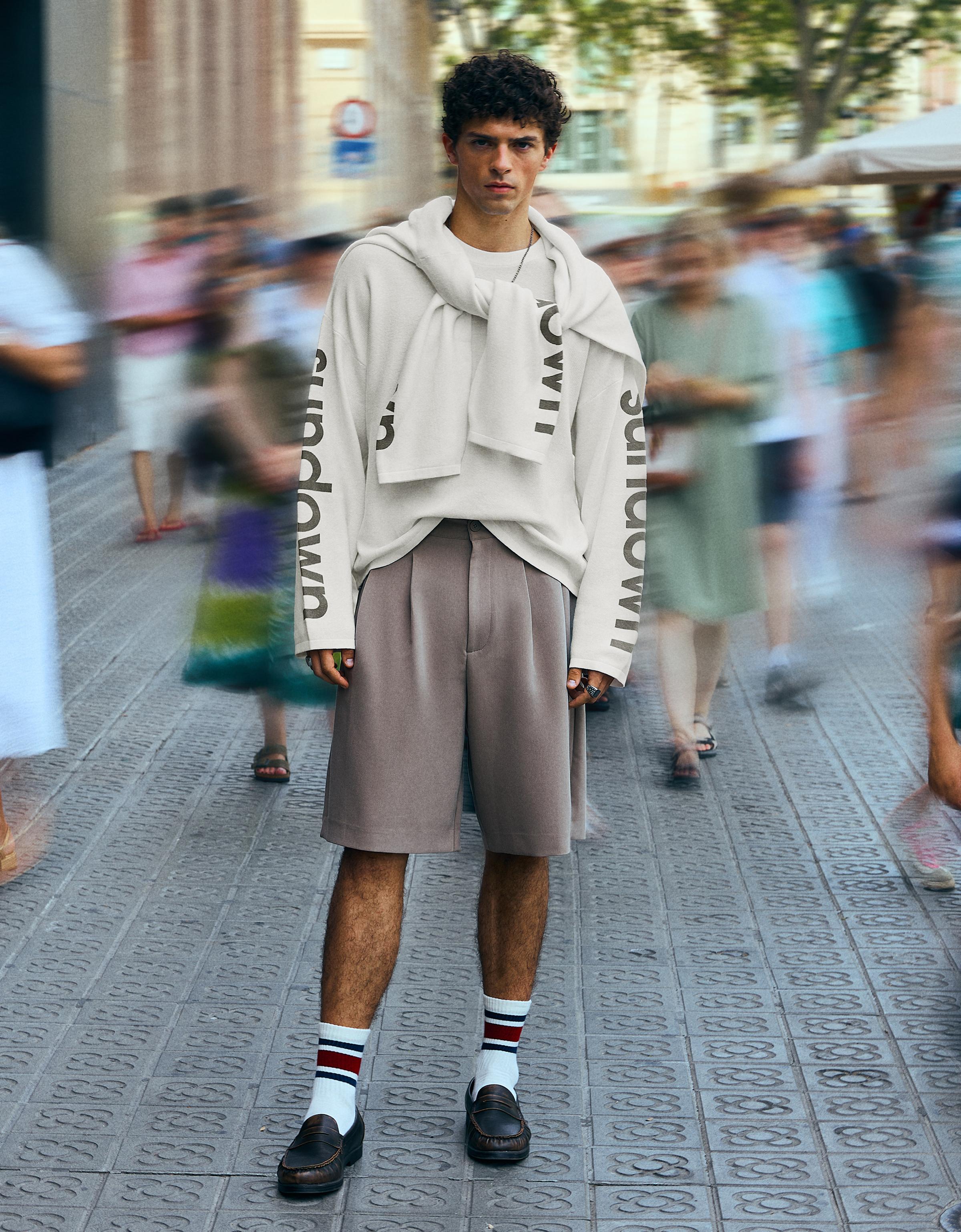 Textured print jumper — Off white