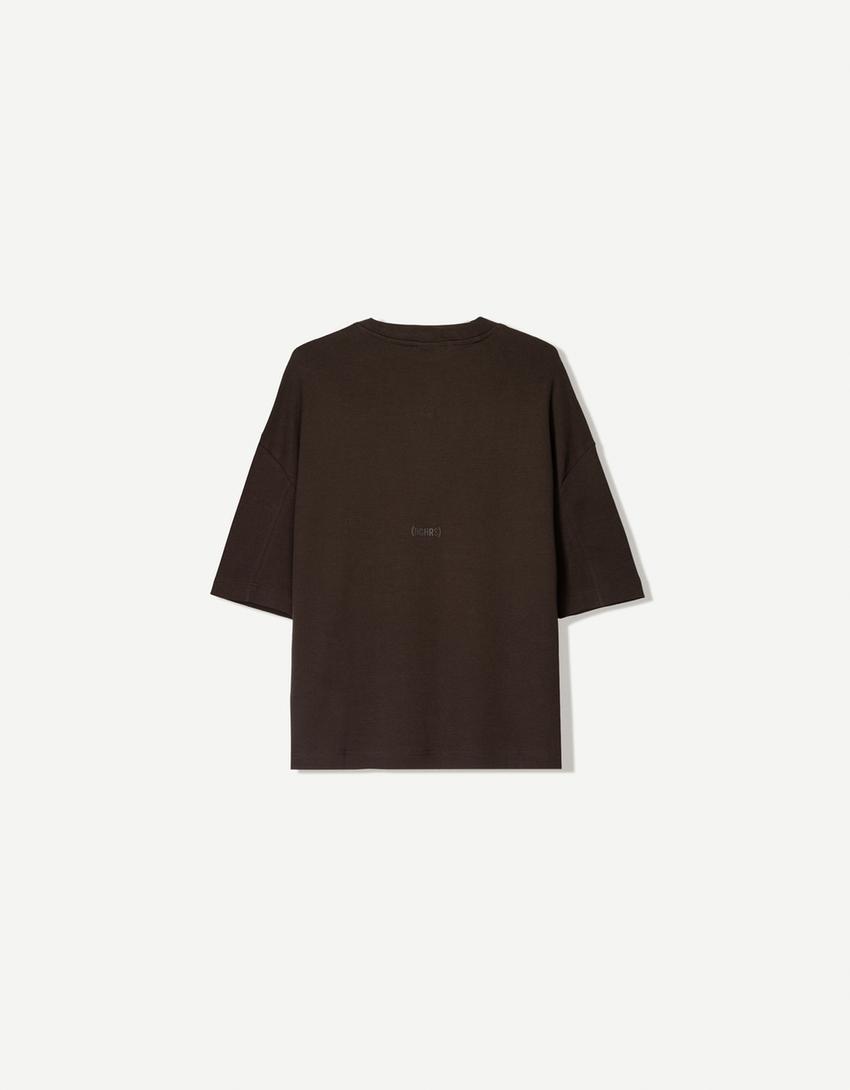 Boxy short sleeve T-shirt-Brown