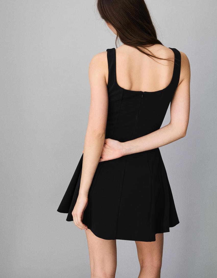 Vestido falda vuelo-Negro