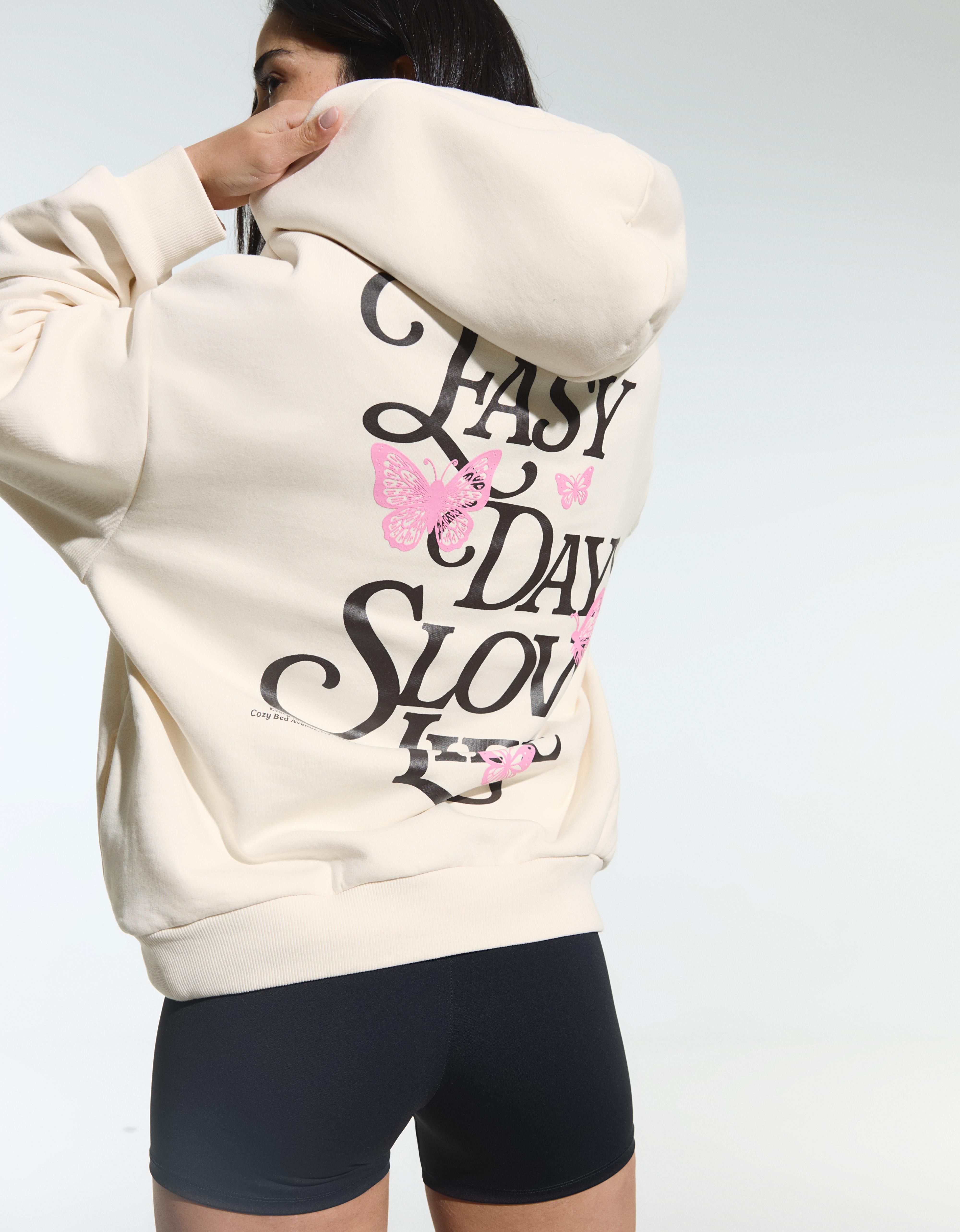 Sudadera Capucha Print Mujer Xs Crudo