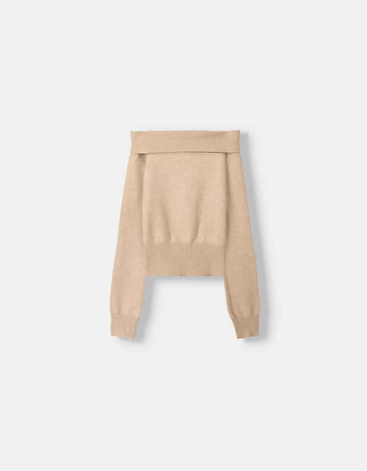 Sweater with a bardot neckline