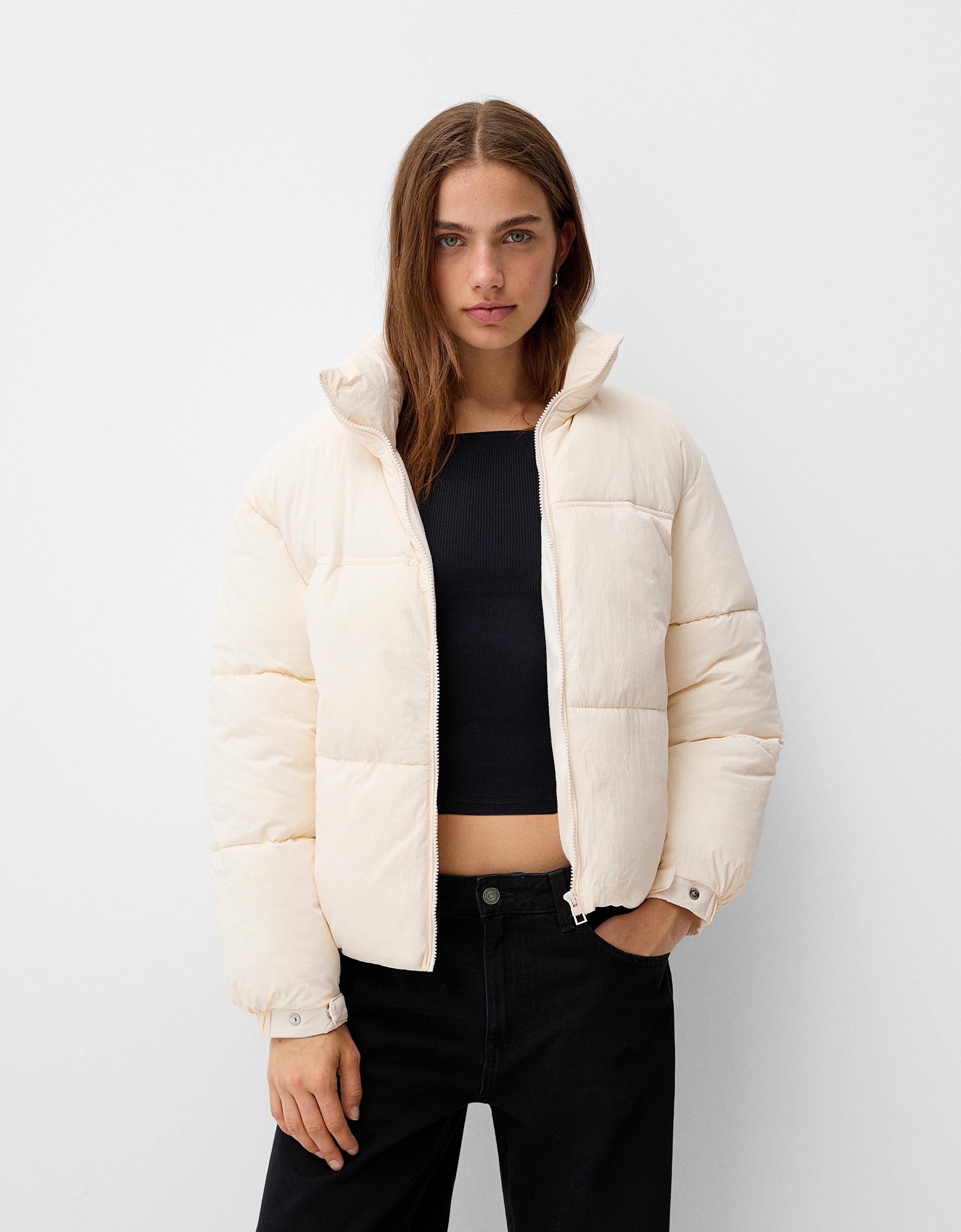 Bershka Puffjacke Damen Xs Rohweiß