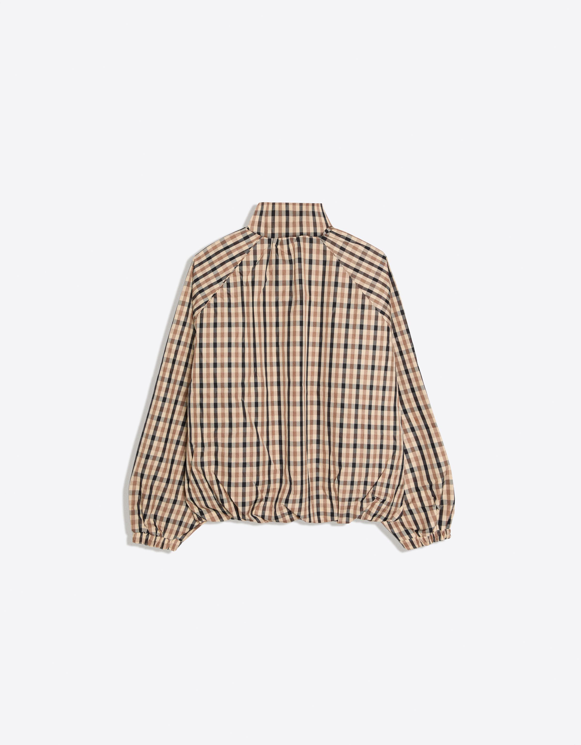 Check nylon jacket — Cream