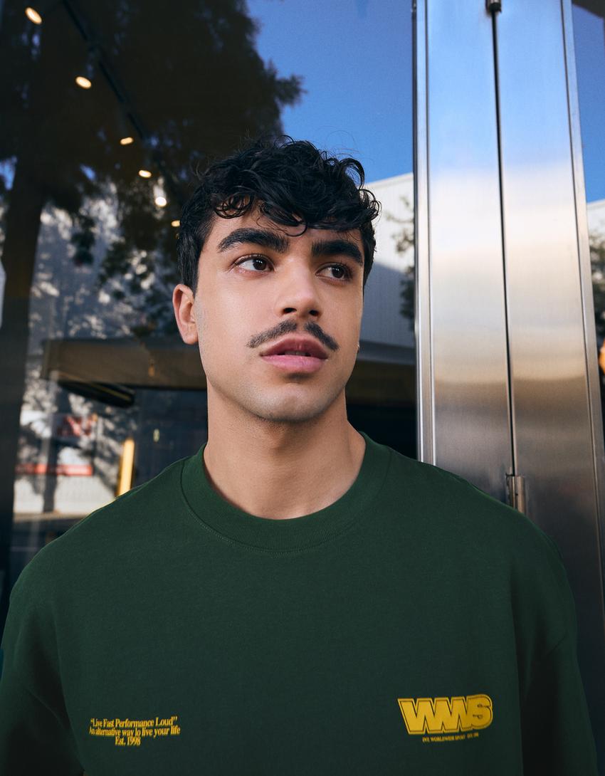 T-Shirt mit Print-Grün