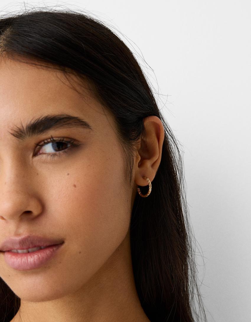 Lot 9 boucles d’oreilles pierres fantaisie-Or-1