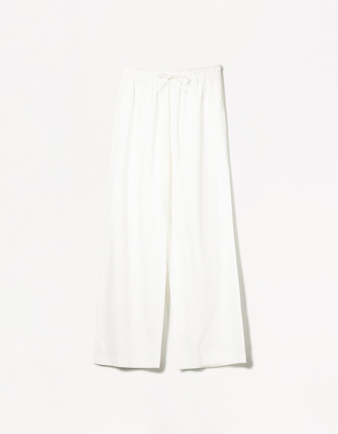 Linen blend trousers with an elasticated waistband