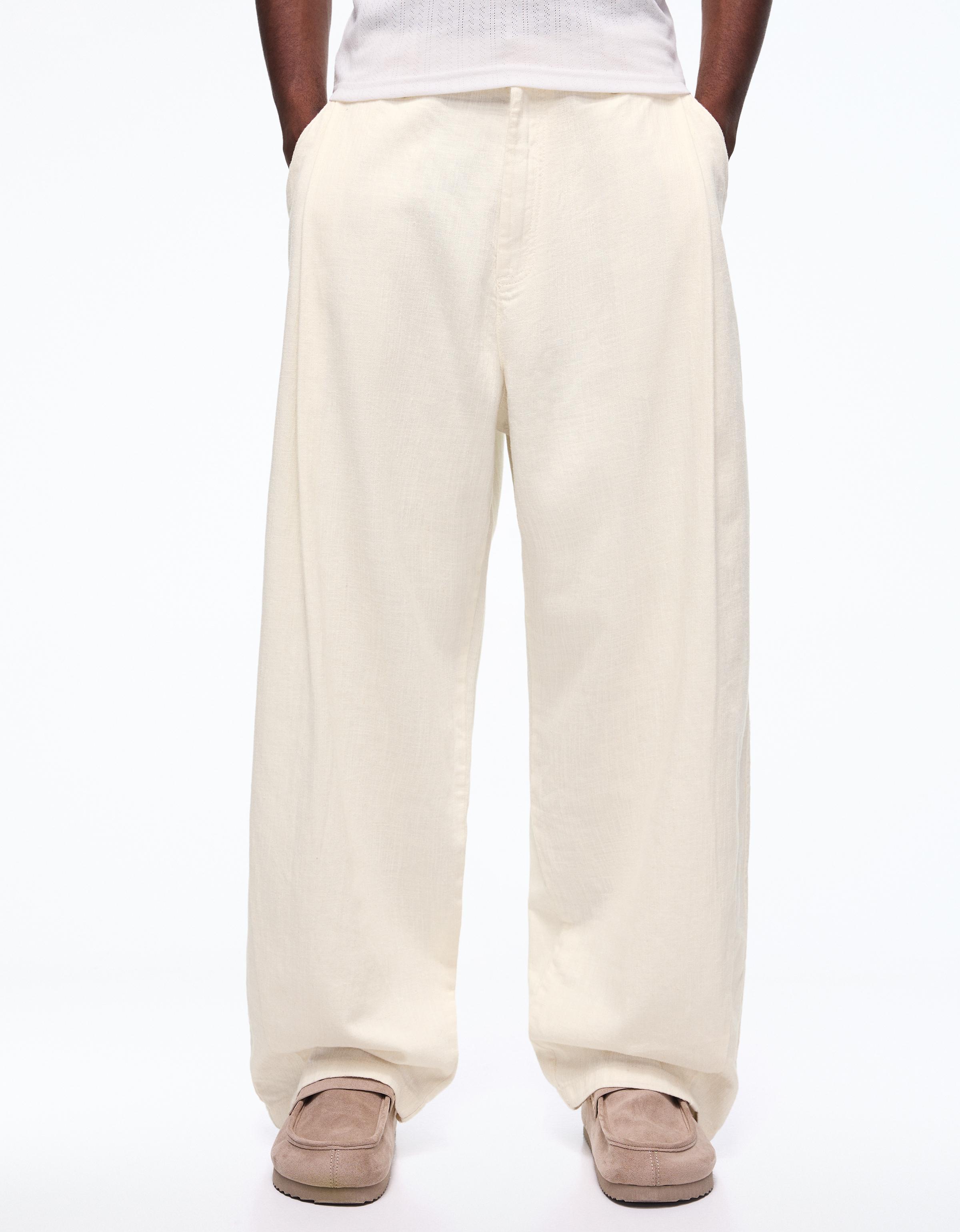 Ketenli super baggy fit pantolon - Görsel 72