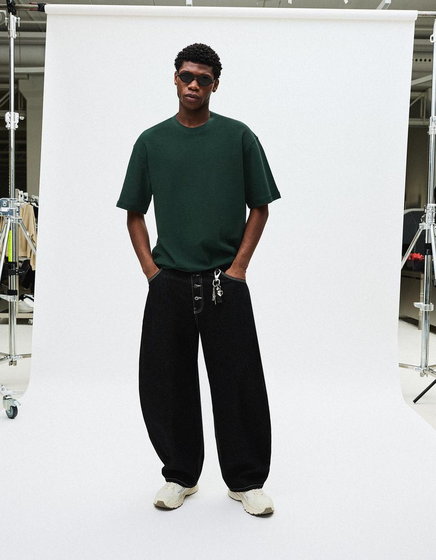 Rövid ujjú plüsspóló-Zöld