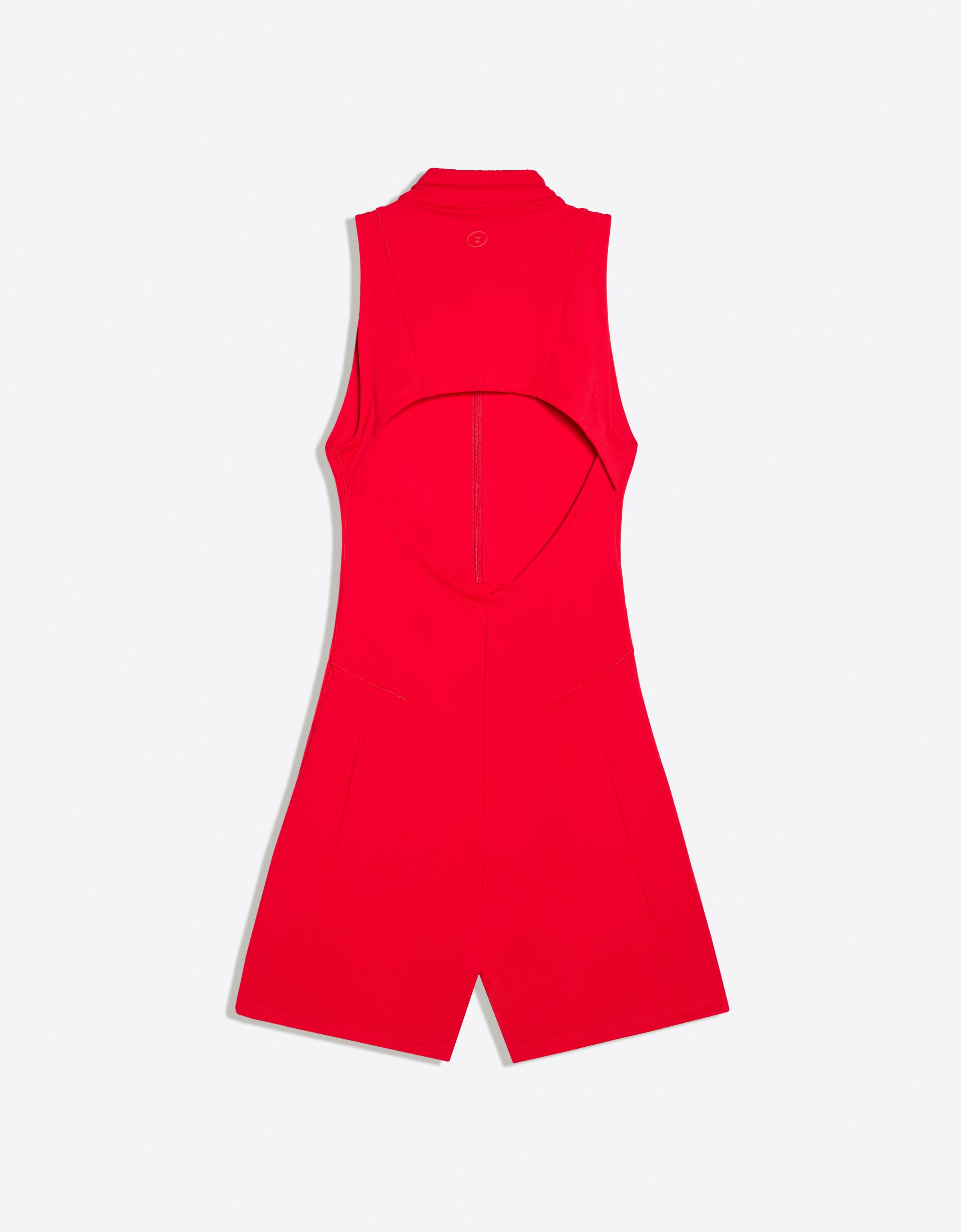 Technical breathable & quick-dry short jumpsuit — Red