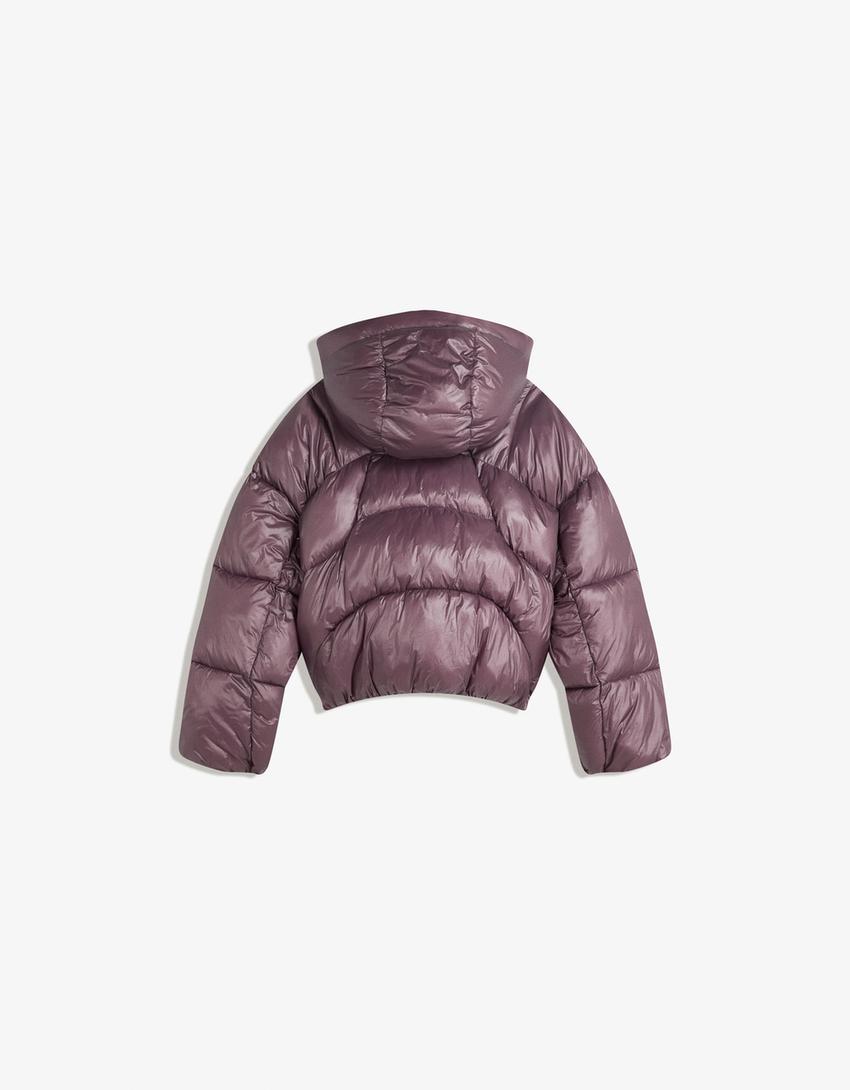 Jachetă tip puf-Violet