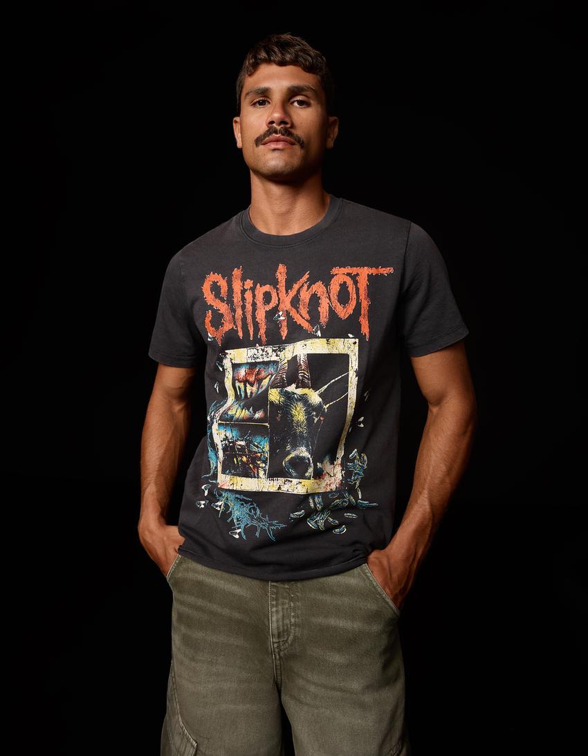 T-shirt manches courtes regular fit Slipknot-Gris