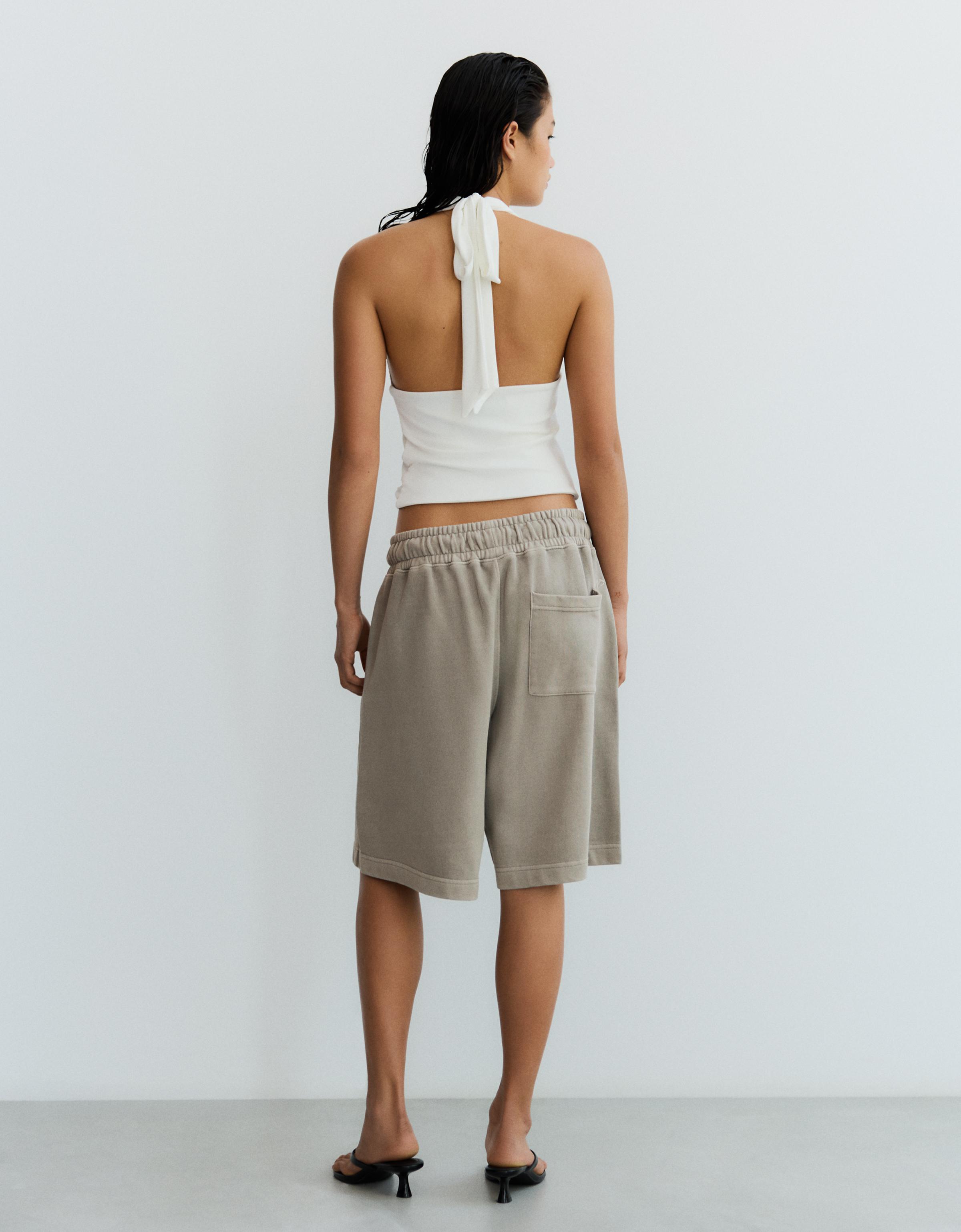 Boxy print Bermuda shorts — Grey