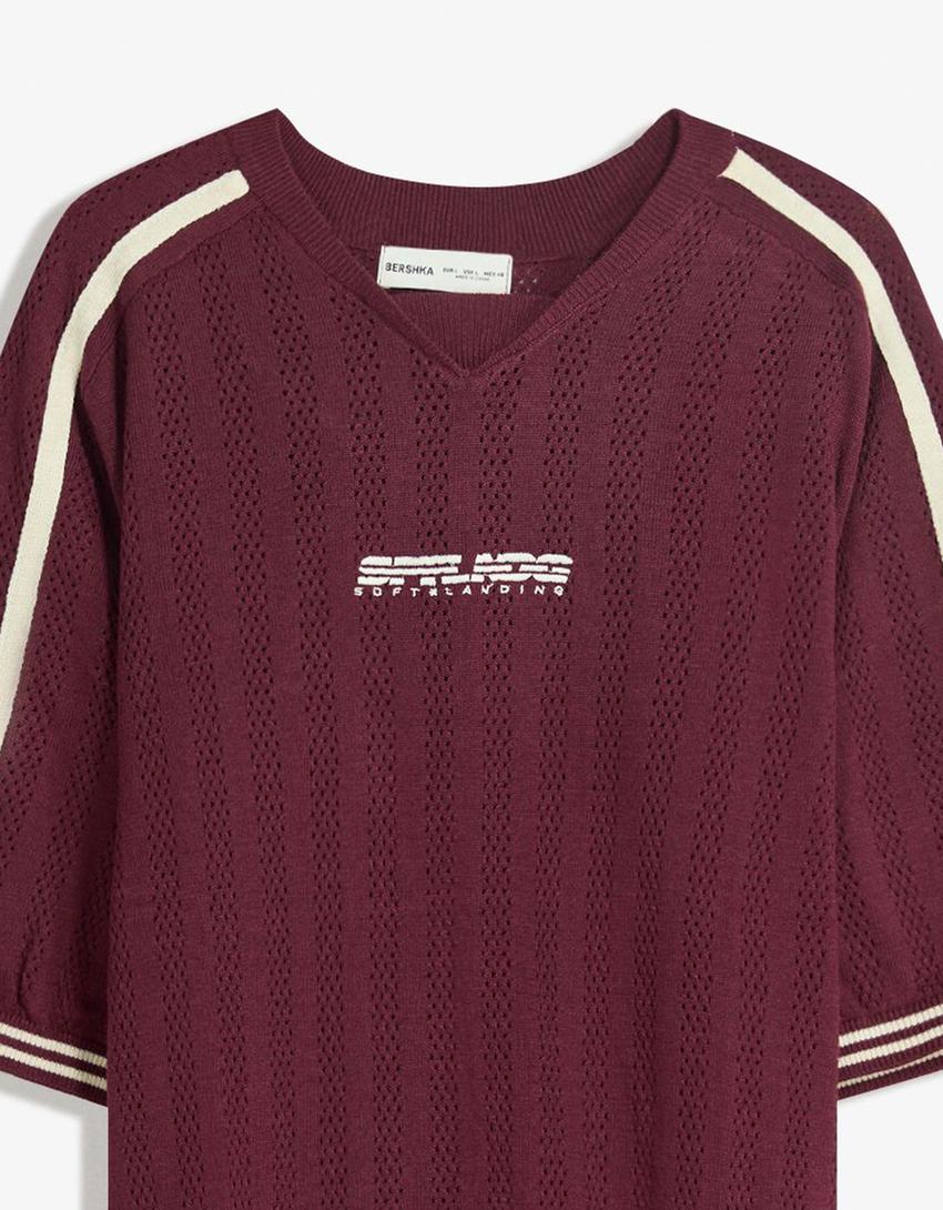 Športna majica s kratkimi rokavi-Bordo-2