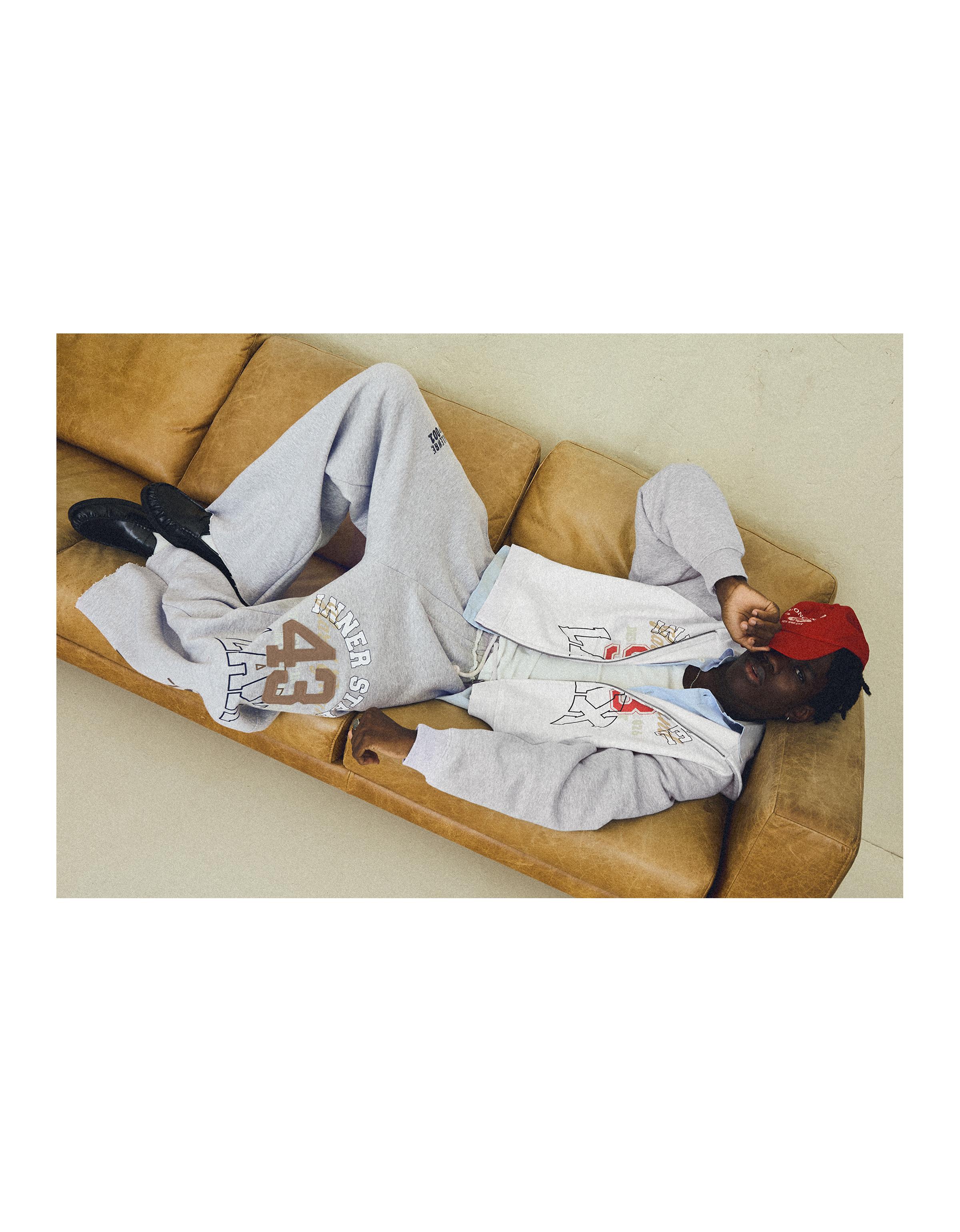 Raglan print hoodie — Grey