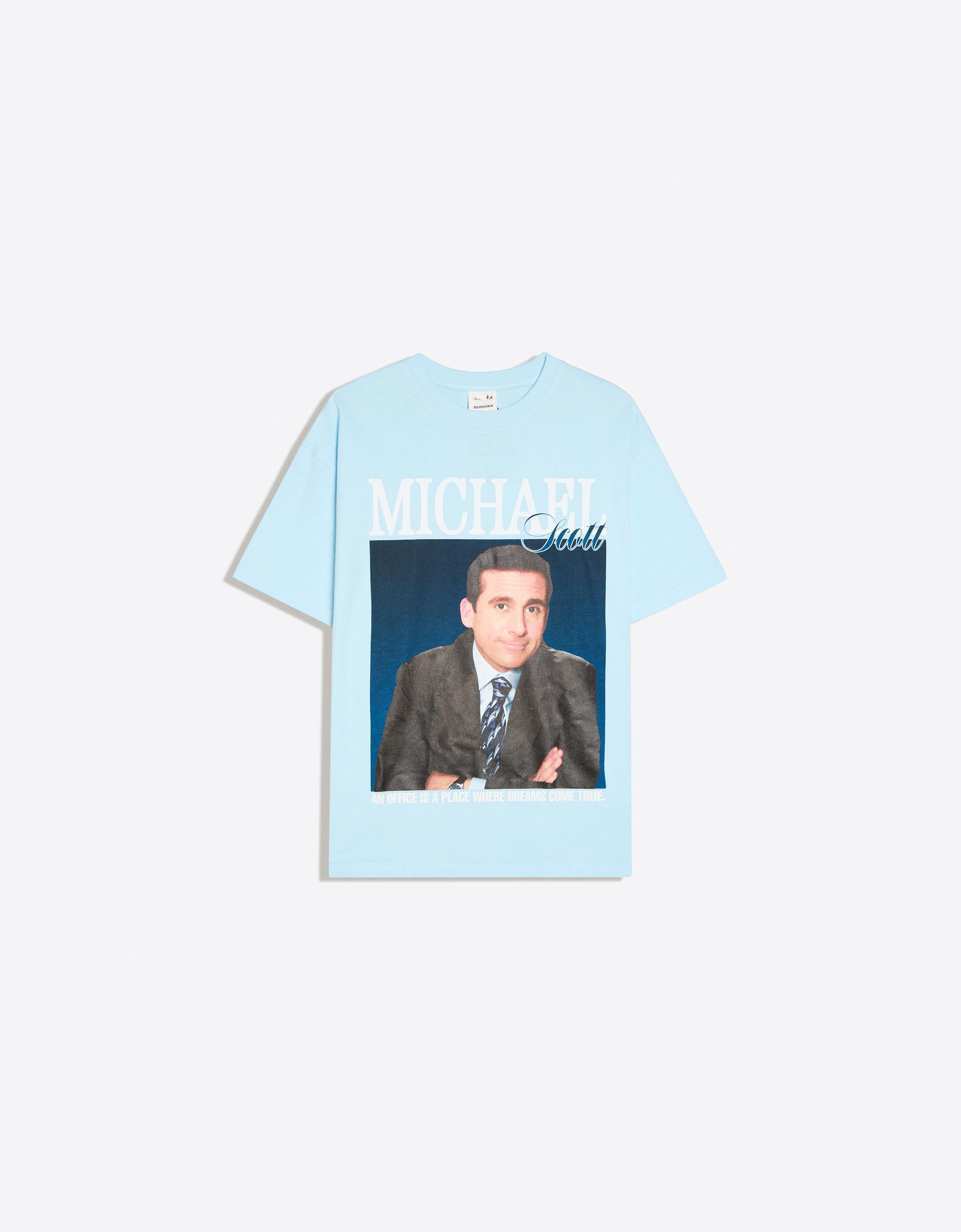 THE OFFICE print short sleeve T-shirt — Light blue