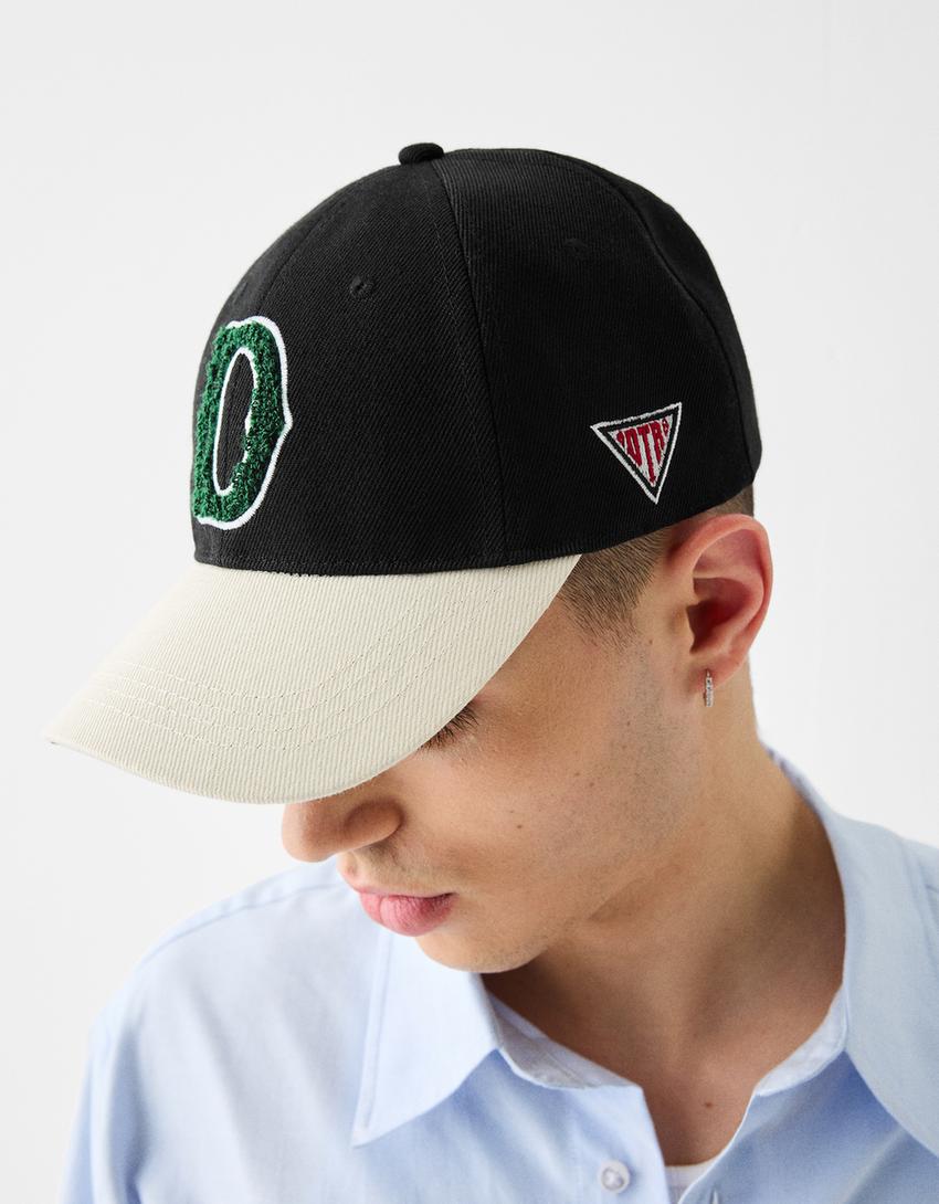 كاب جامعي مطرز-أسود-3