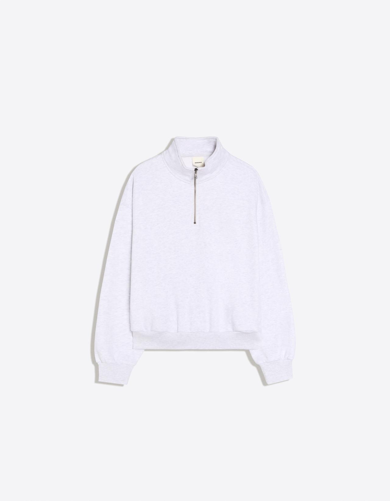 Half-length zip sweatshirt — Grey