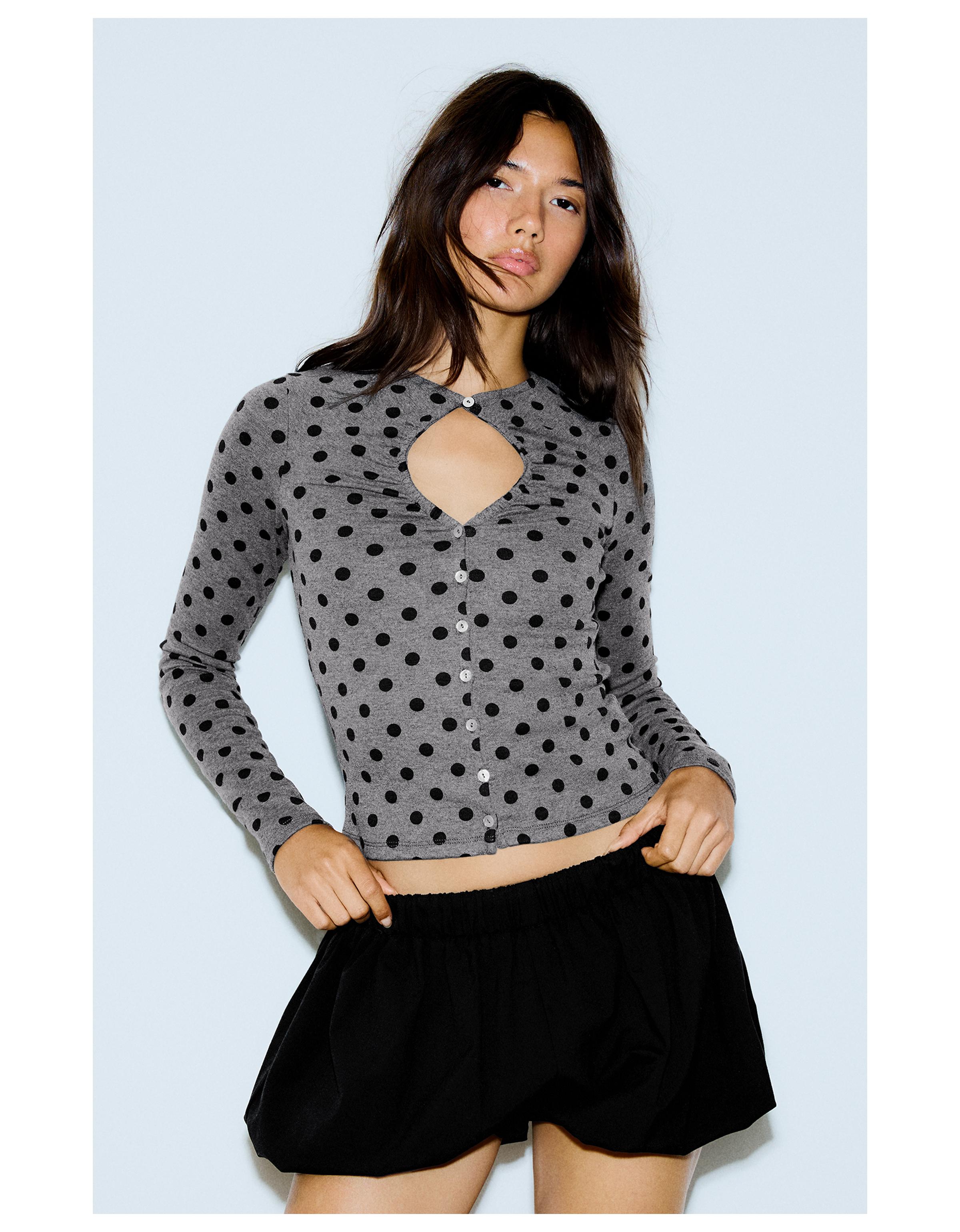Jacket with neckline split — Dark grey