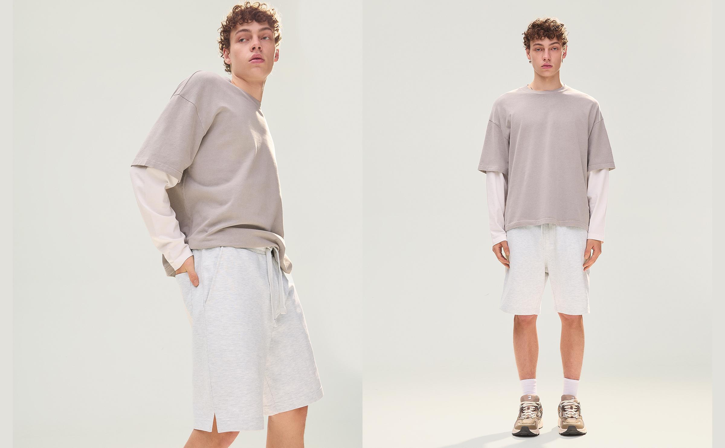 Plush Bermuda shorts — Grey