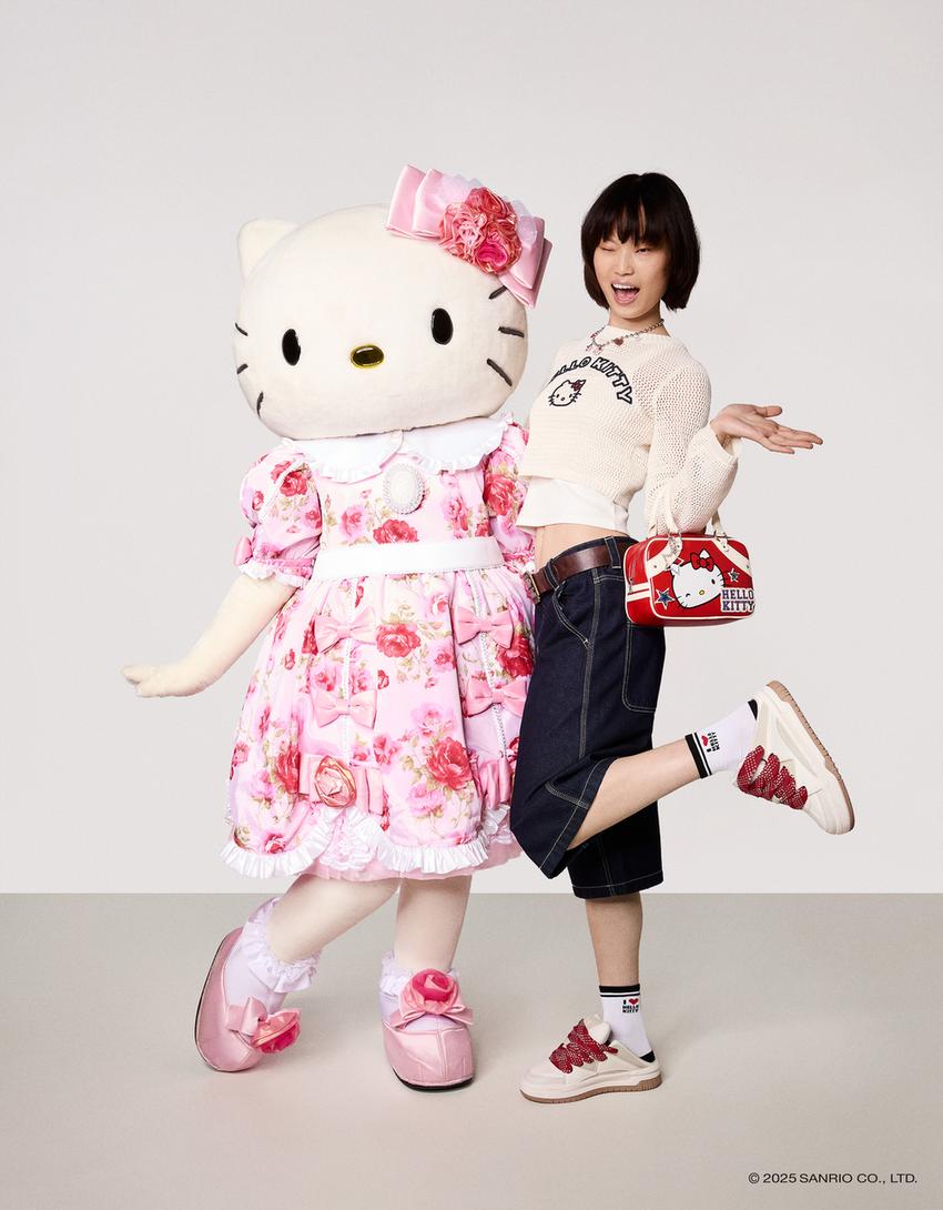 Сетчатый свитер Hello Kitty-Бежевый-1