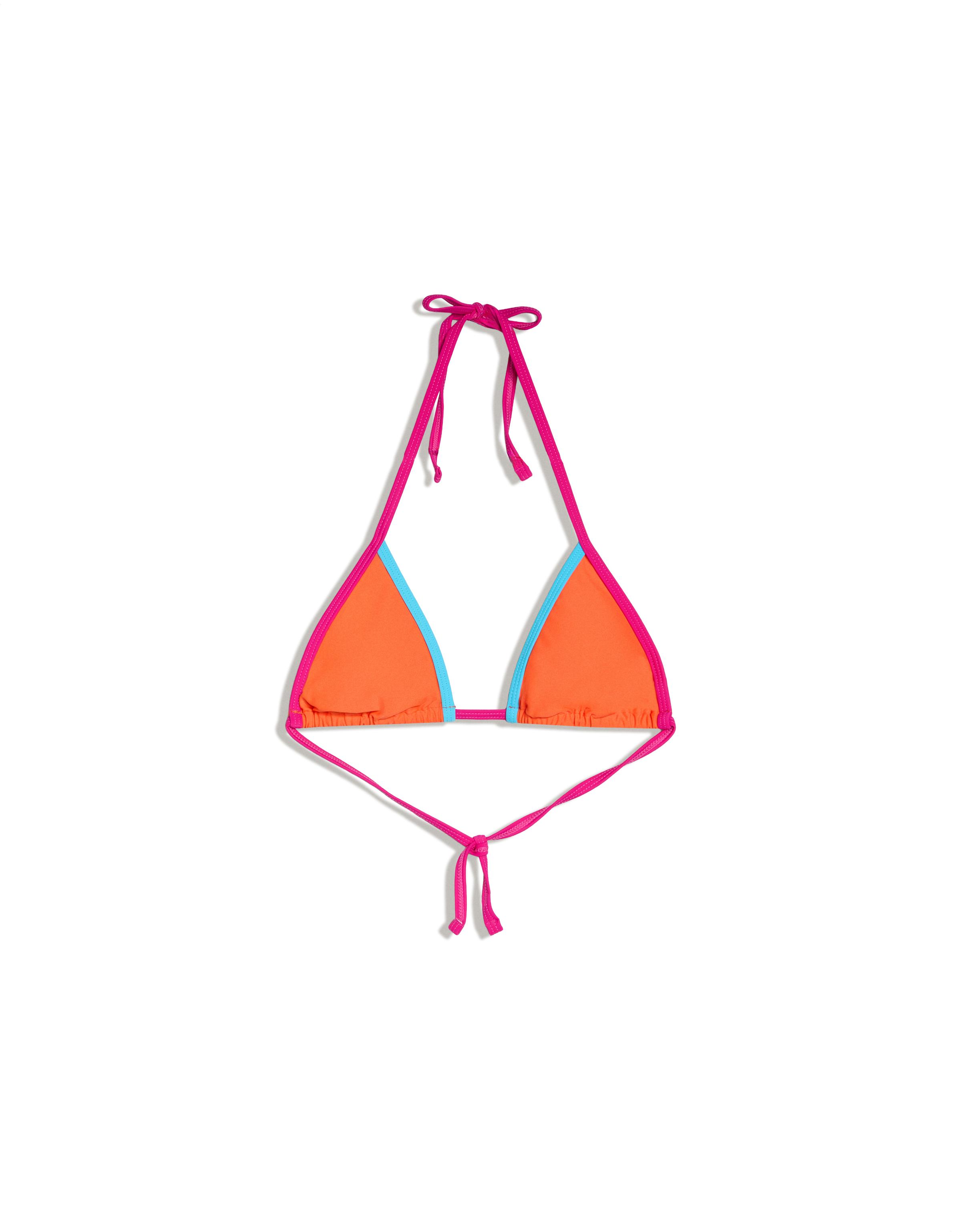 Contrast triangle bikini top — Orange