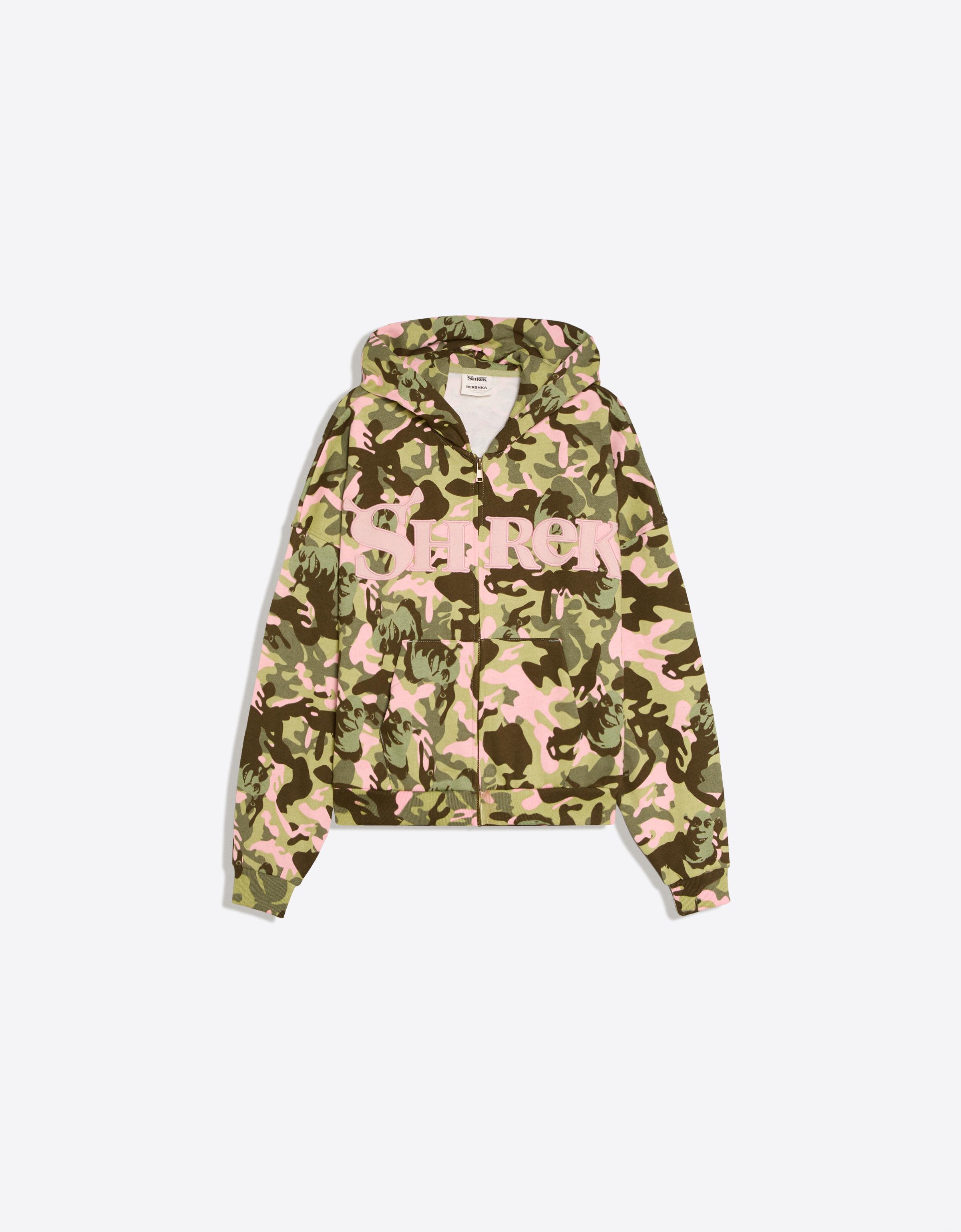 SHREK print hooded jacket — Khaki
