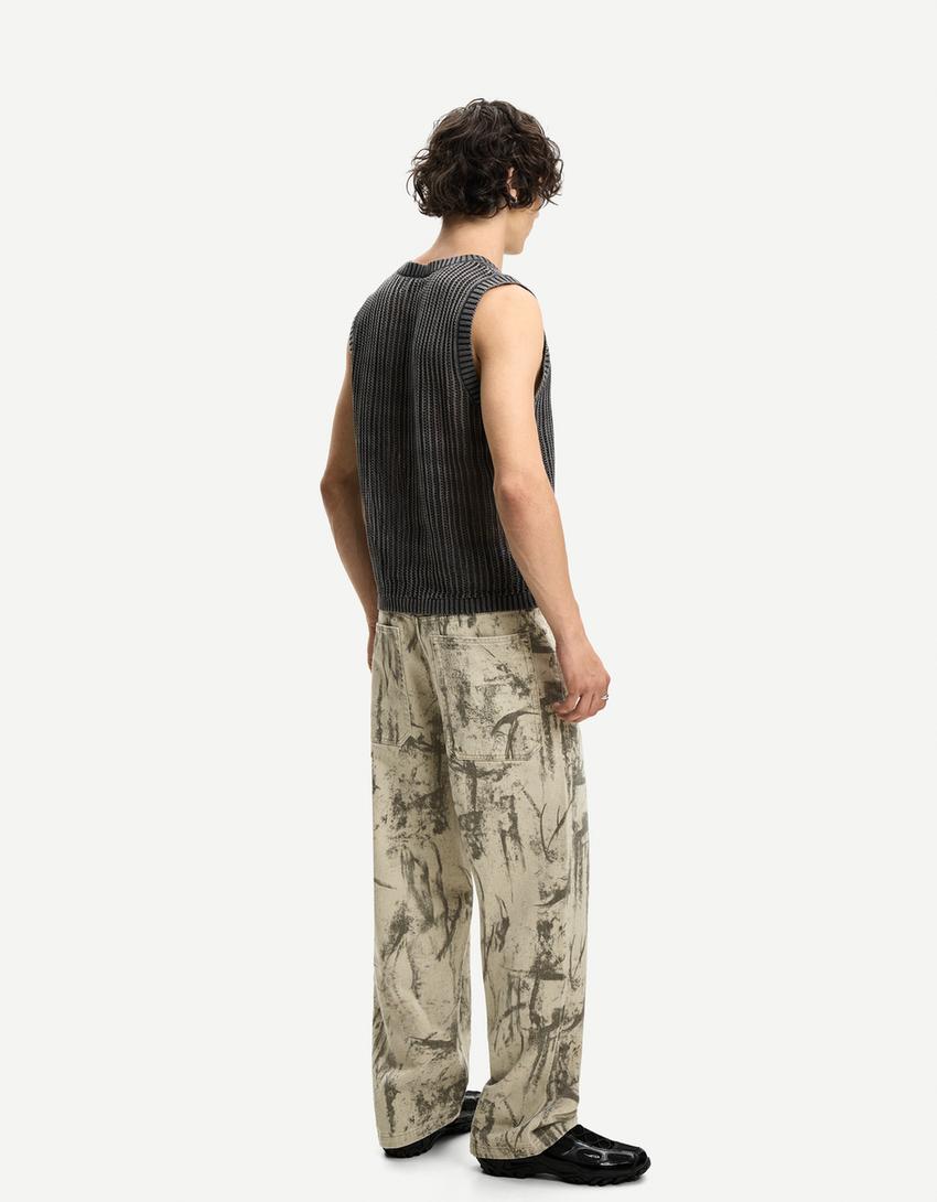 Chaleco efecto lavado Hombre Bershka - Main Image
