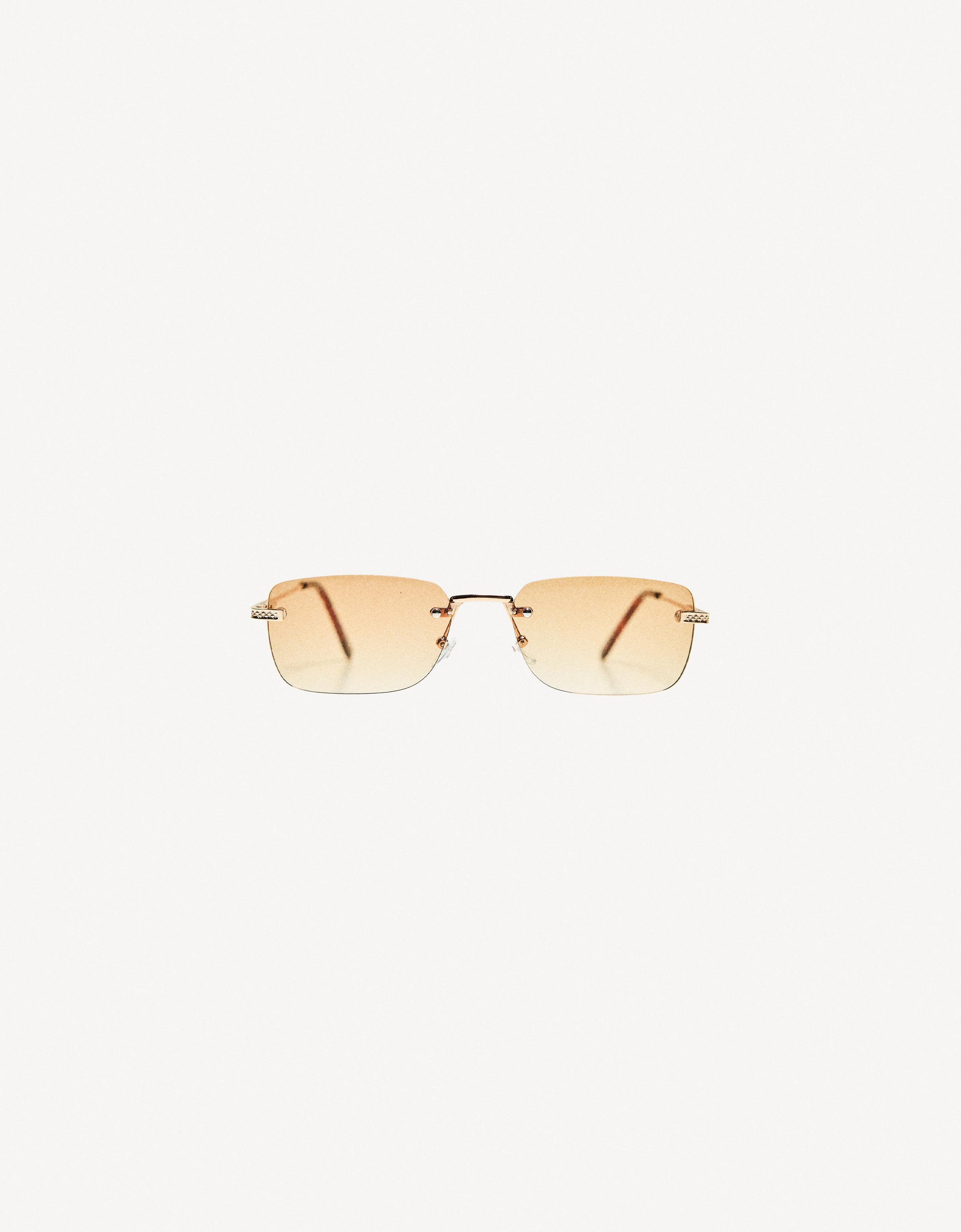 Bershka Metallic-Sonnenbrille Herren Braun