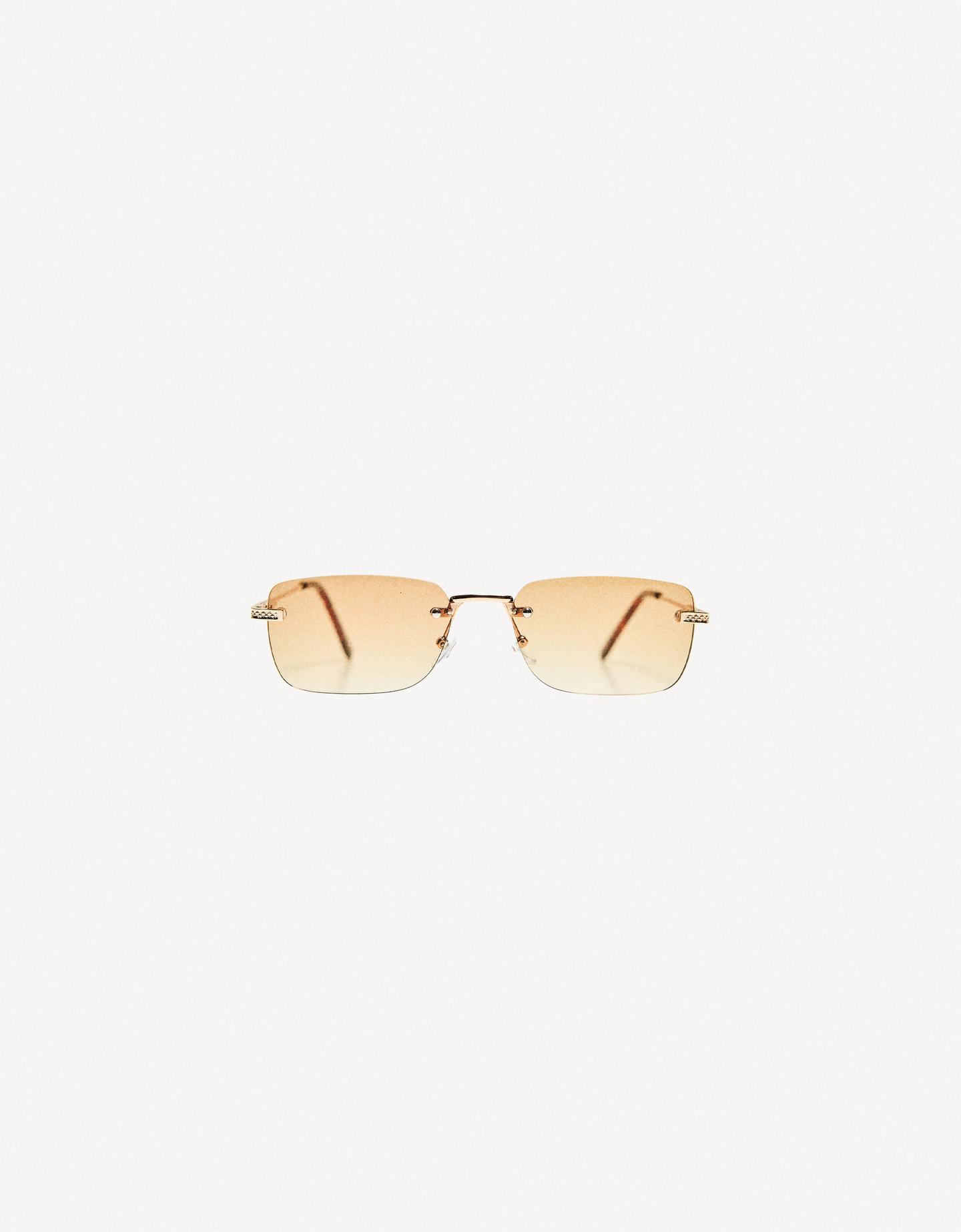 Bershka Gafas Sol Metálicas Hombre Marrón