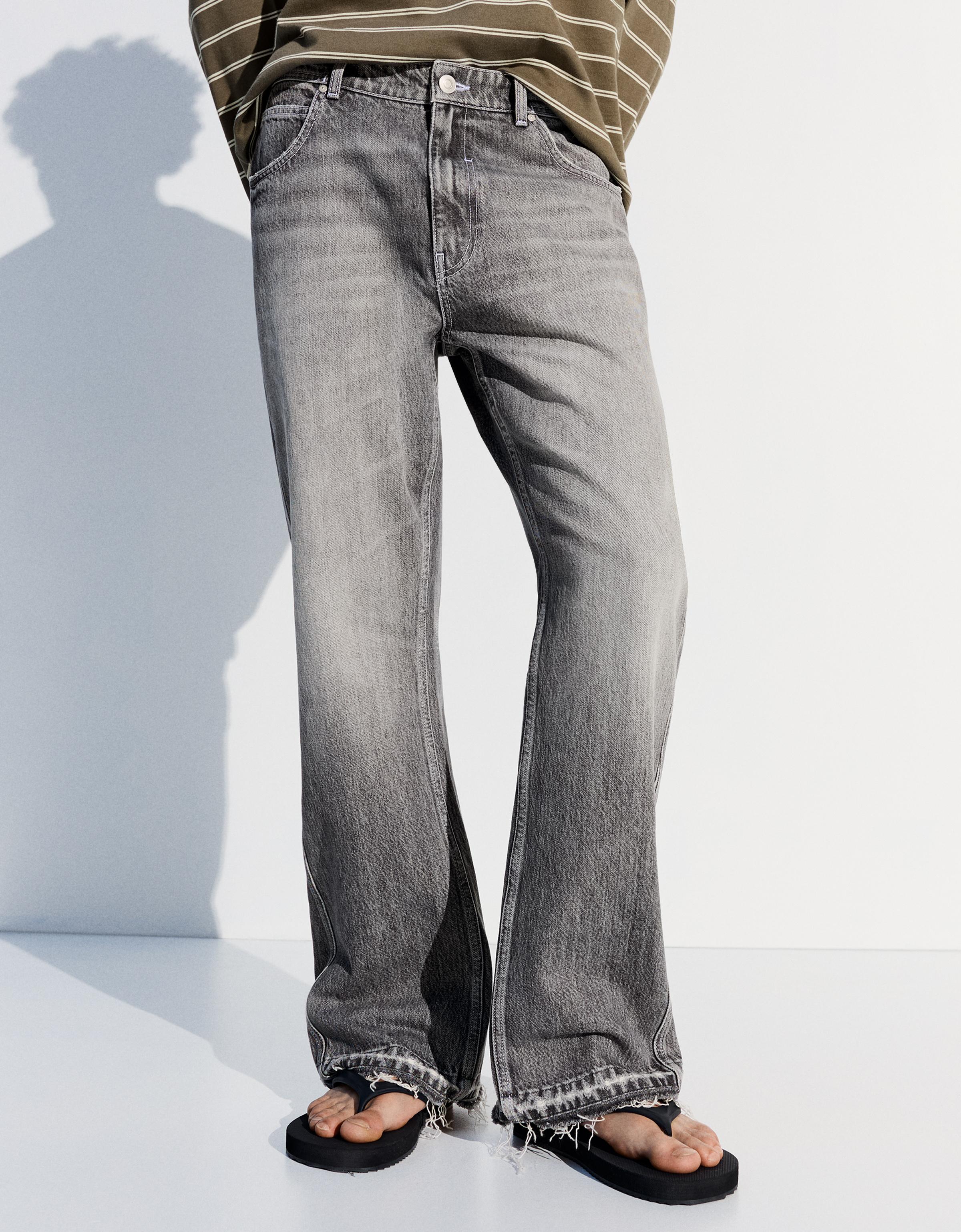 Straight flared jeans — Grey
