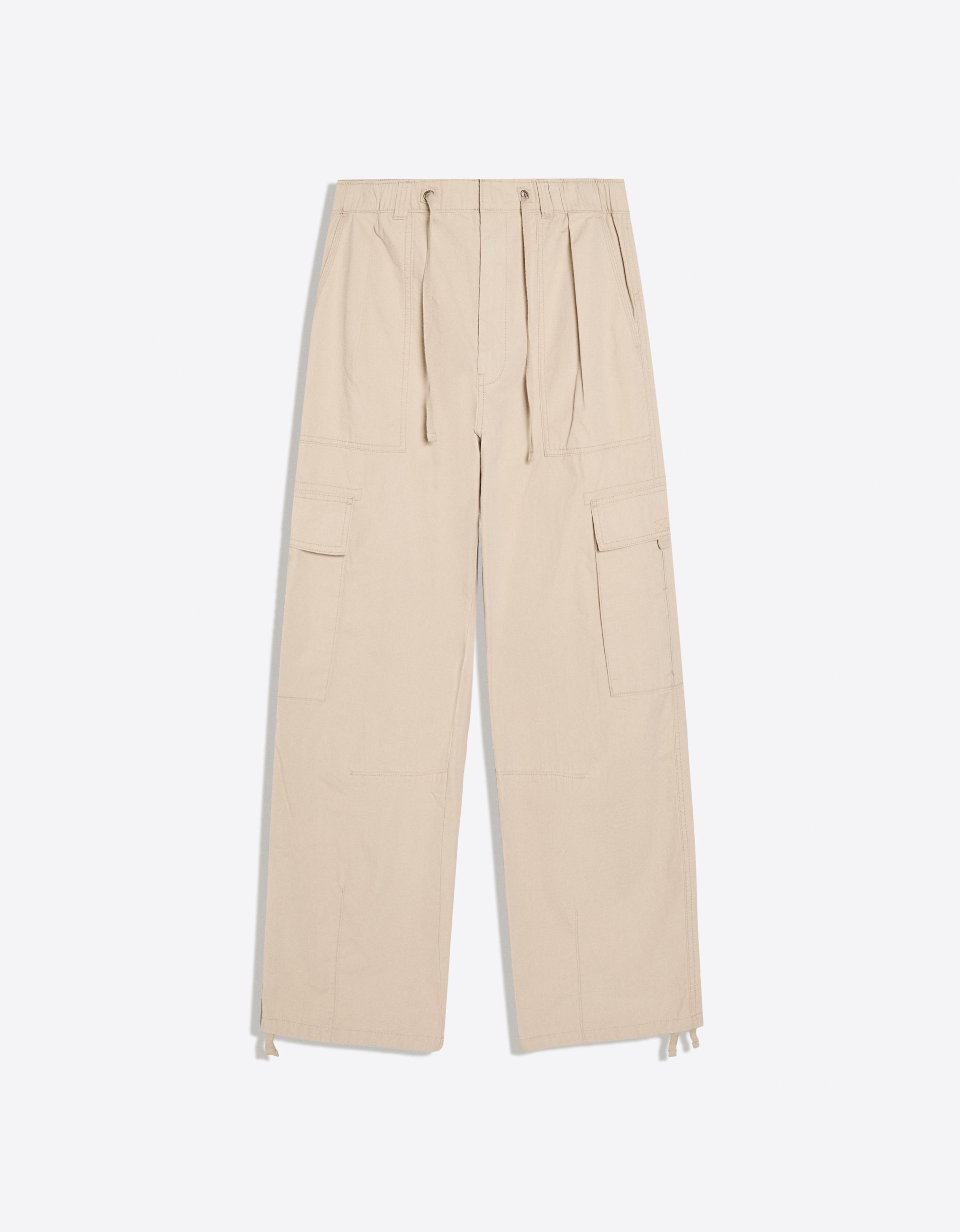Baggy cargo trousers — Sand