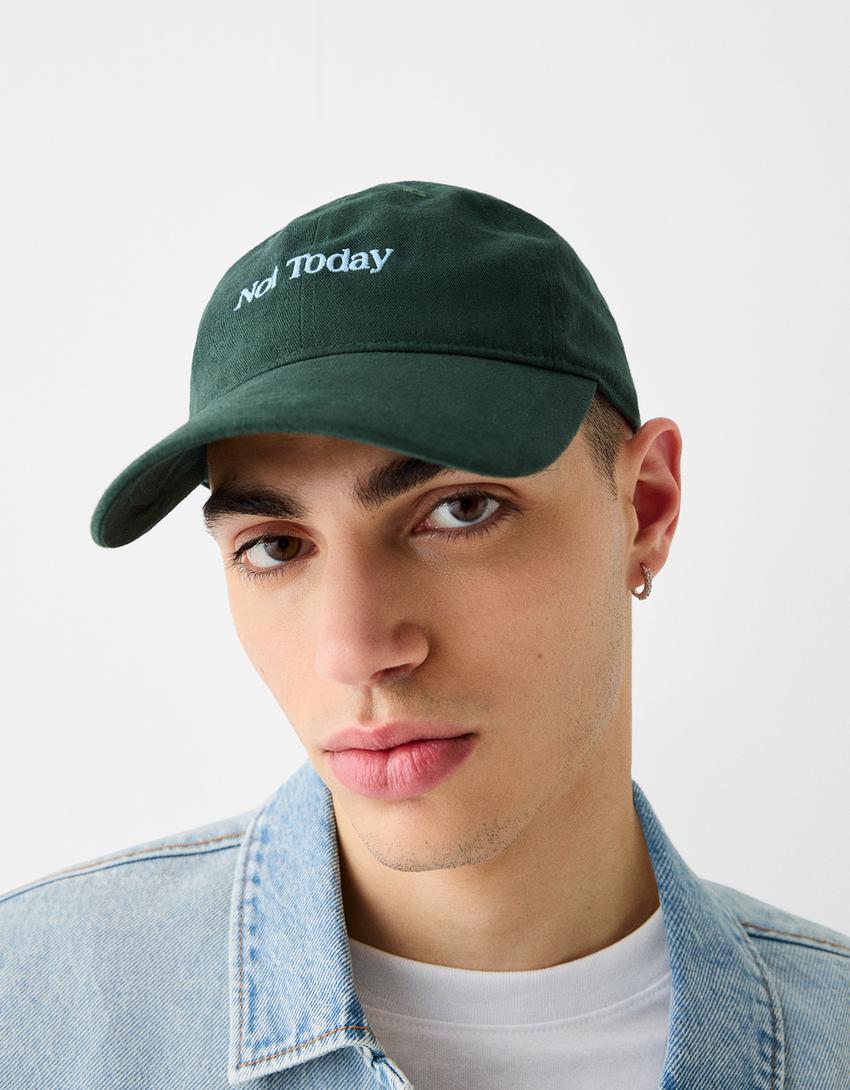 Embroidered cap-Blue-3