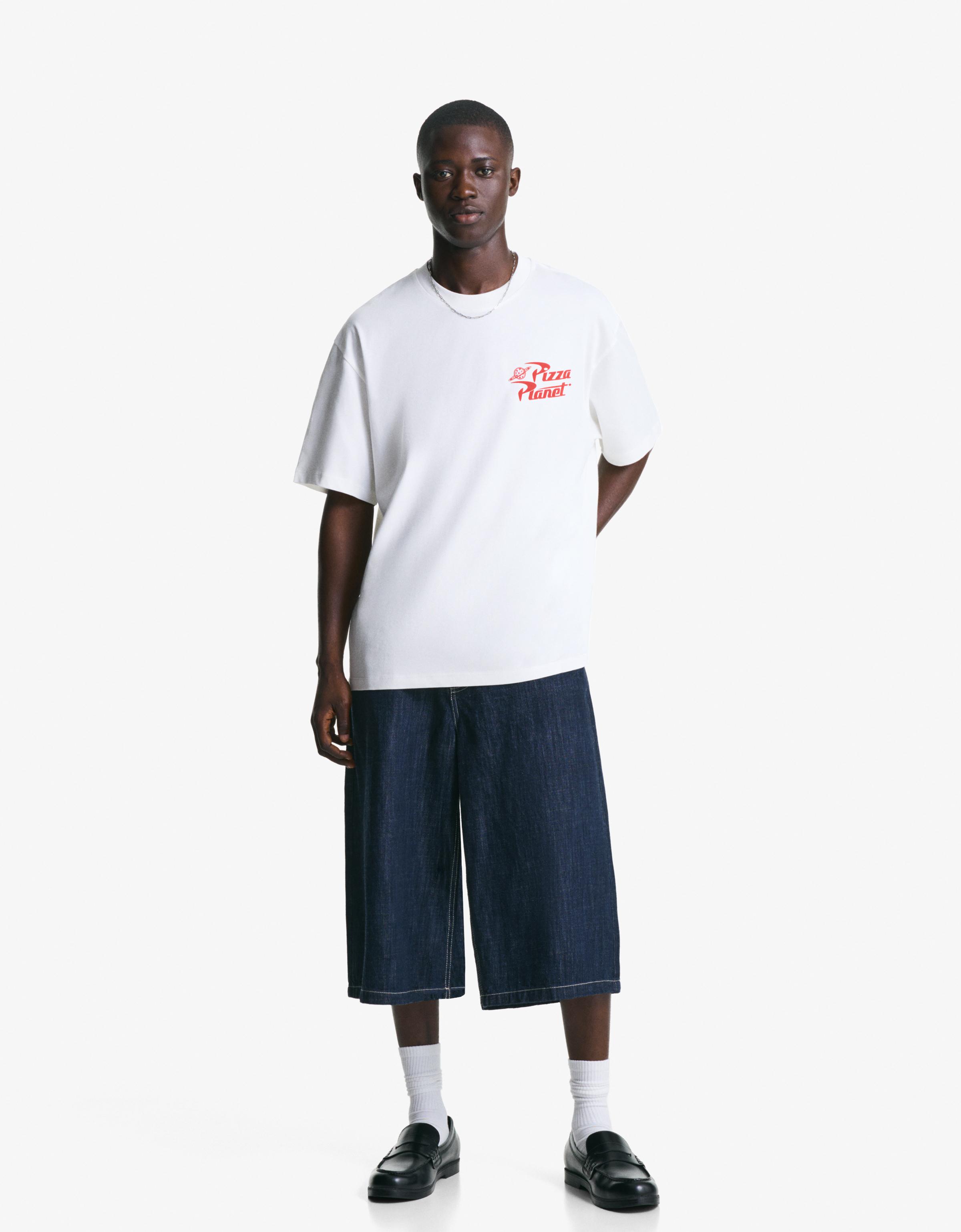 Bershka Toy Story T-Shirt Mit Kurzen Ärmeln Herren M Weiss