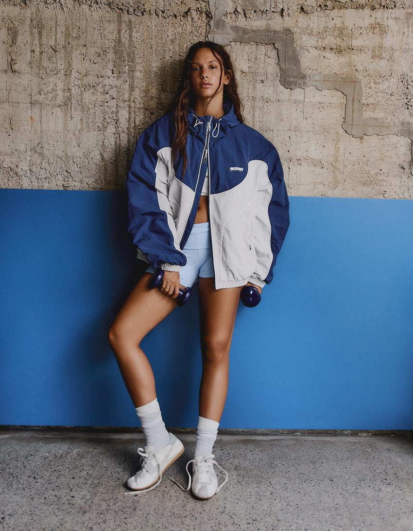 Blouson coupe-vent capuche-Marine