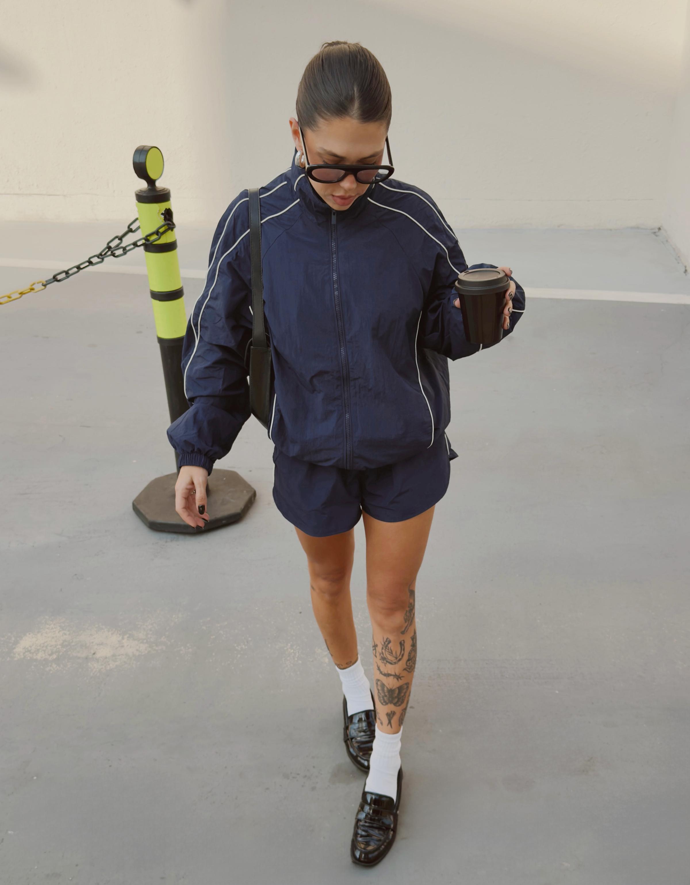 Contrast lightweight jacket — Navy