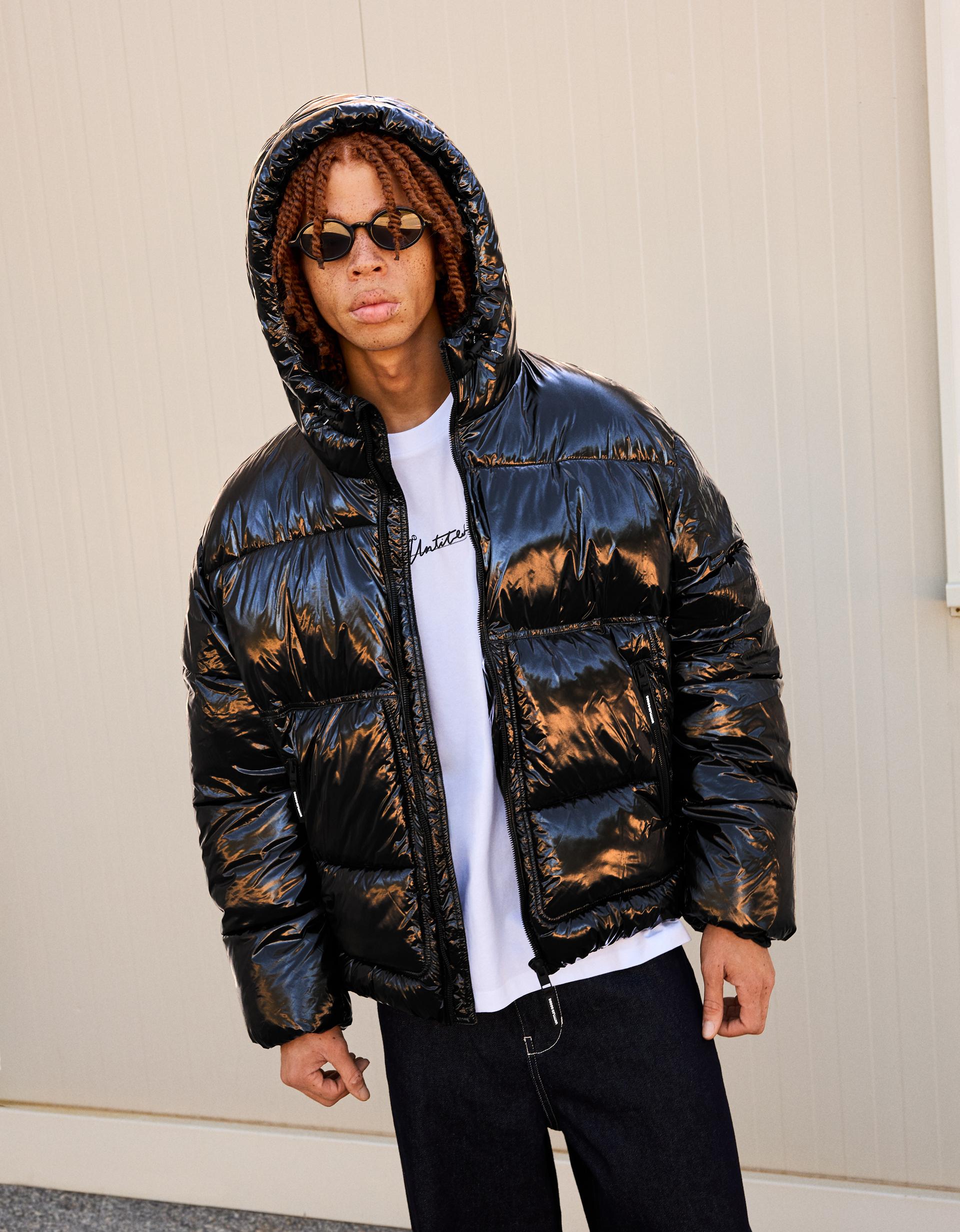 Uomo Bershka Giubbotto Biker Effetto Pelle Bershka Giubbotto Puffy