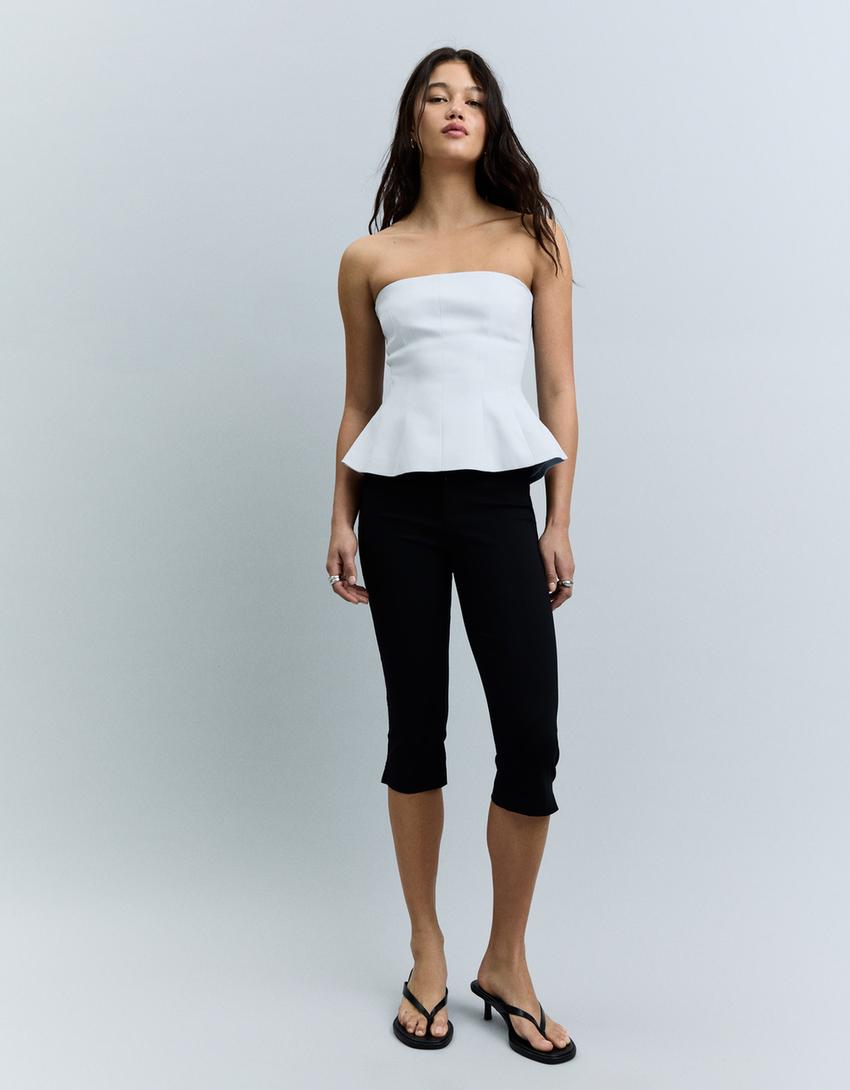 Bustier top with back bow-Light blue