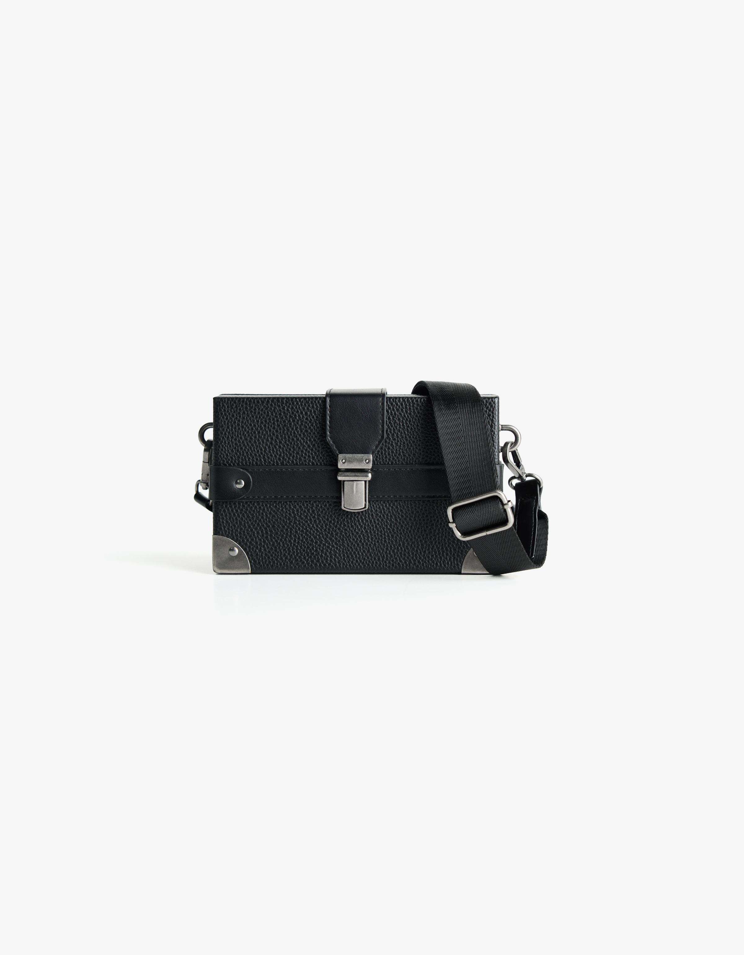 Bershka Hartschalen-Umhängetasche Herren M Schwarz