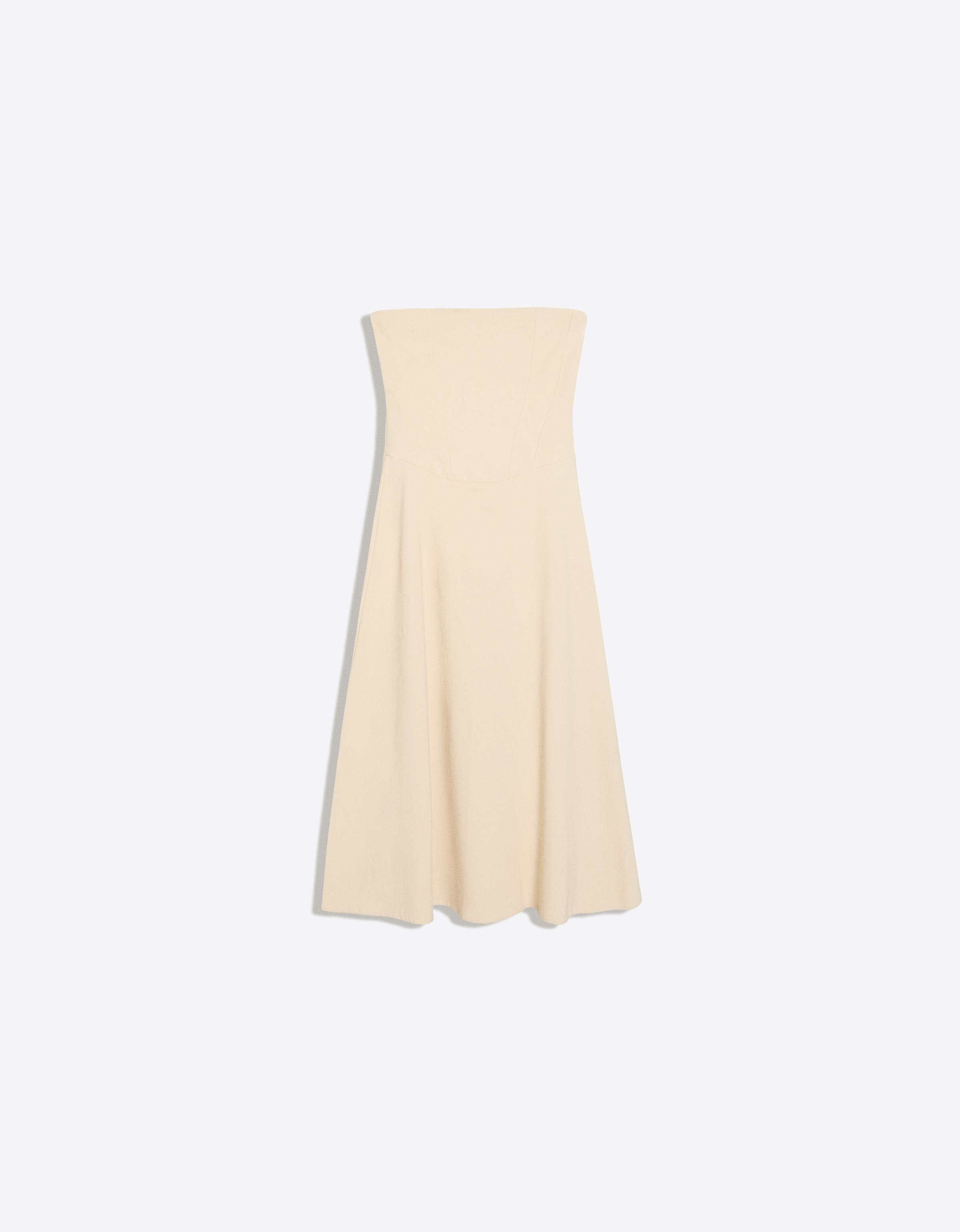 Bandeau midi dress — Sand