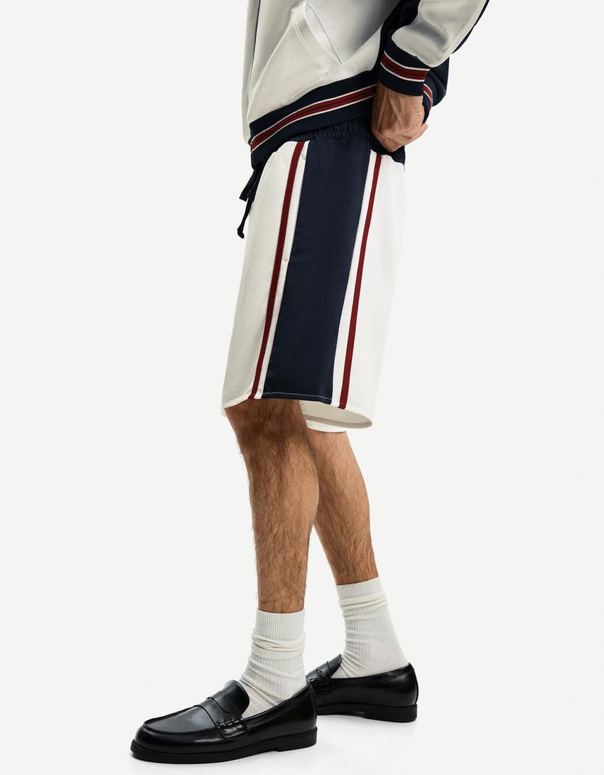 Technical sports Bermuda shorts-Off white-2